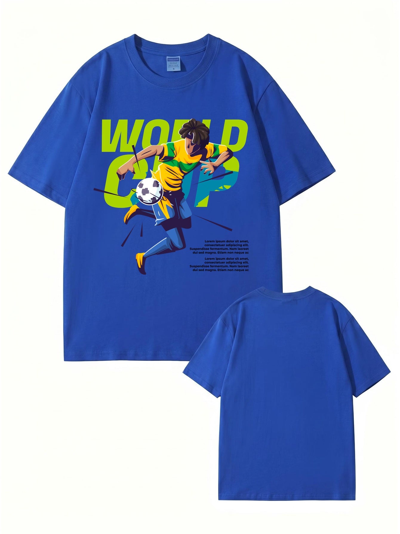 World Cup Soccer Player Graphic Print T-Shirt - 100% Cotton Streetwear