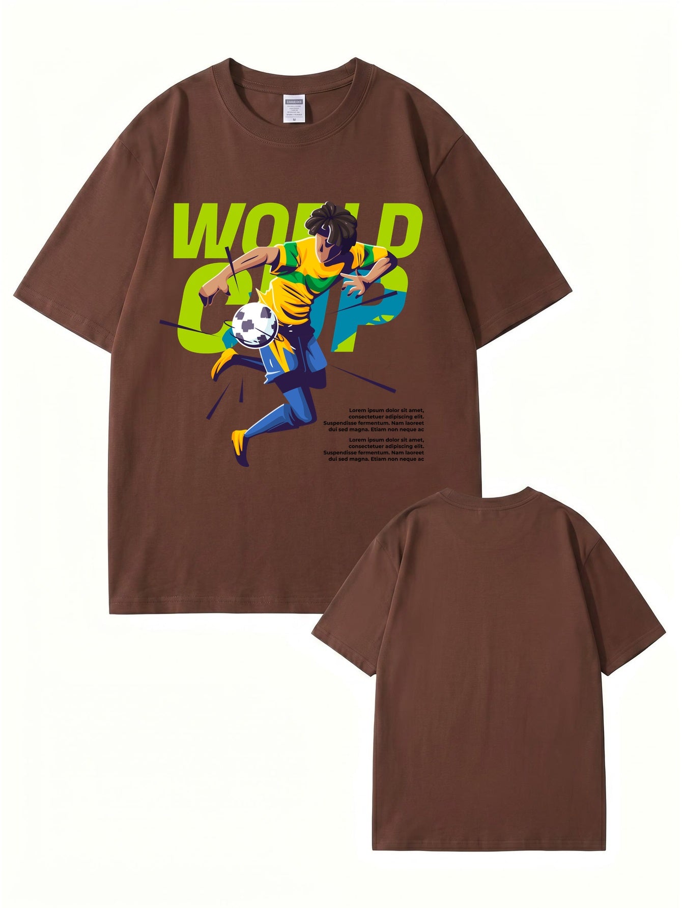 World Cup Soccer Player Graphic Print T-Shirt - 100% Cotton Streetwear