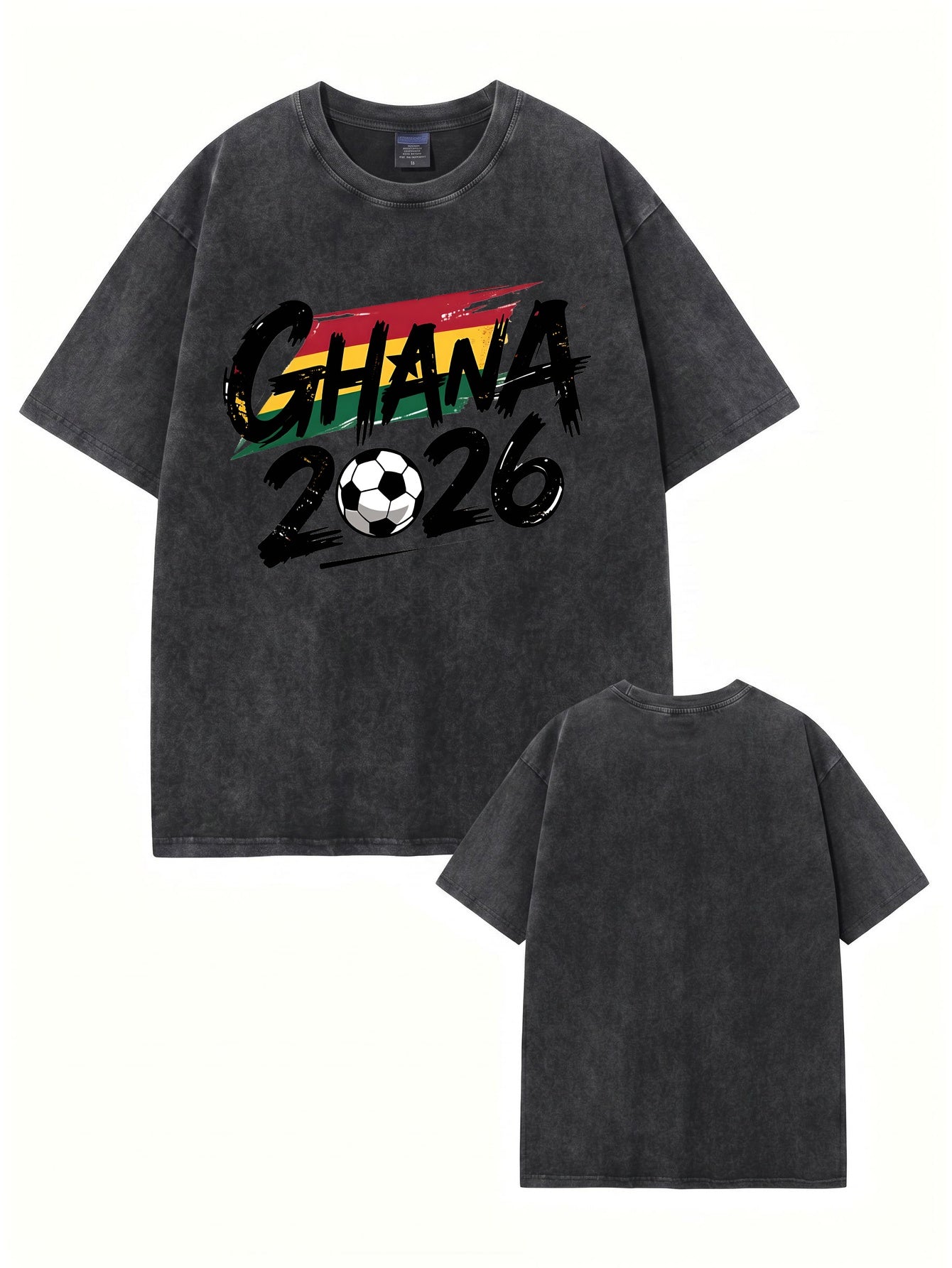 Ghana 2026 Soccer Vintage Washed Cotton T-Shirt