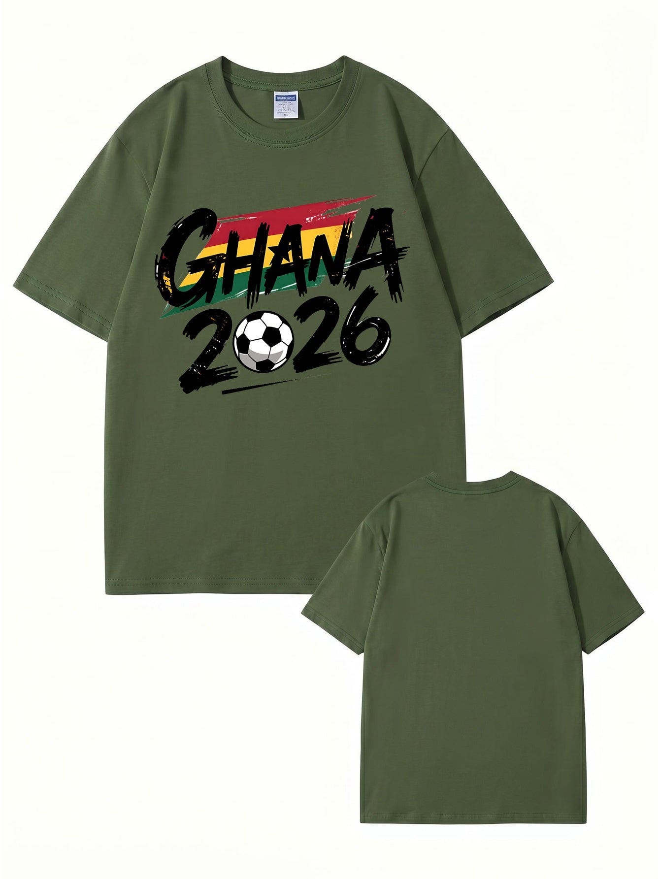 Ghana 2026 Soccer Flag Graphic Print T-Shirt - Premium Cotton Tee