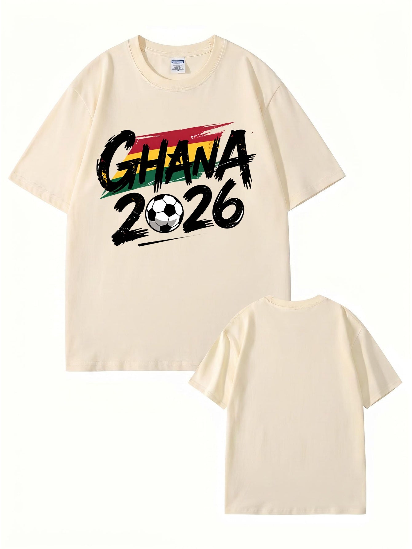 Ghana 2026 Soccer Flag Graphic Print T-Shirt - Premium Cotton Tee