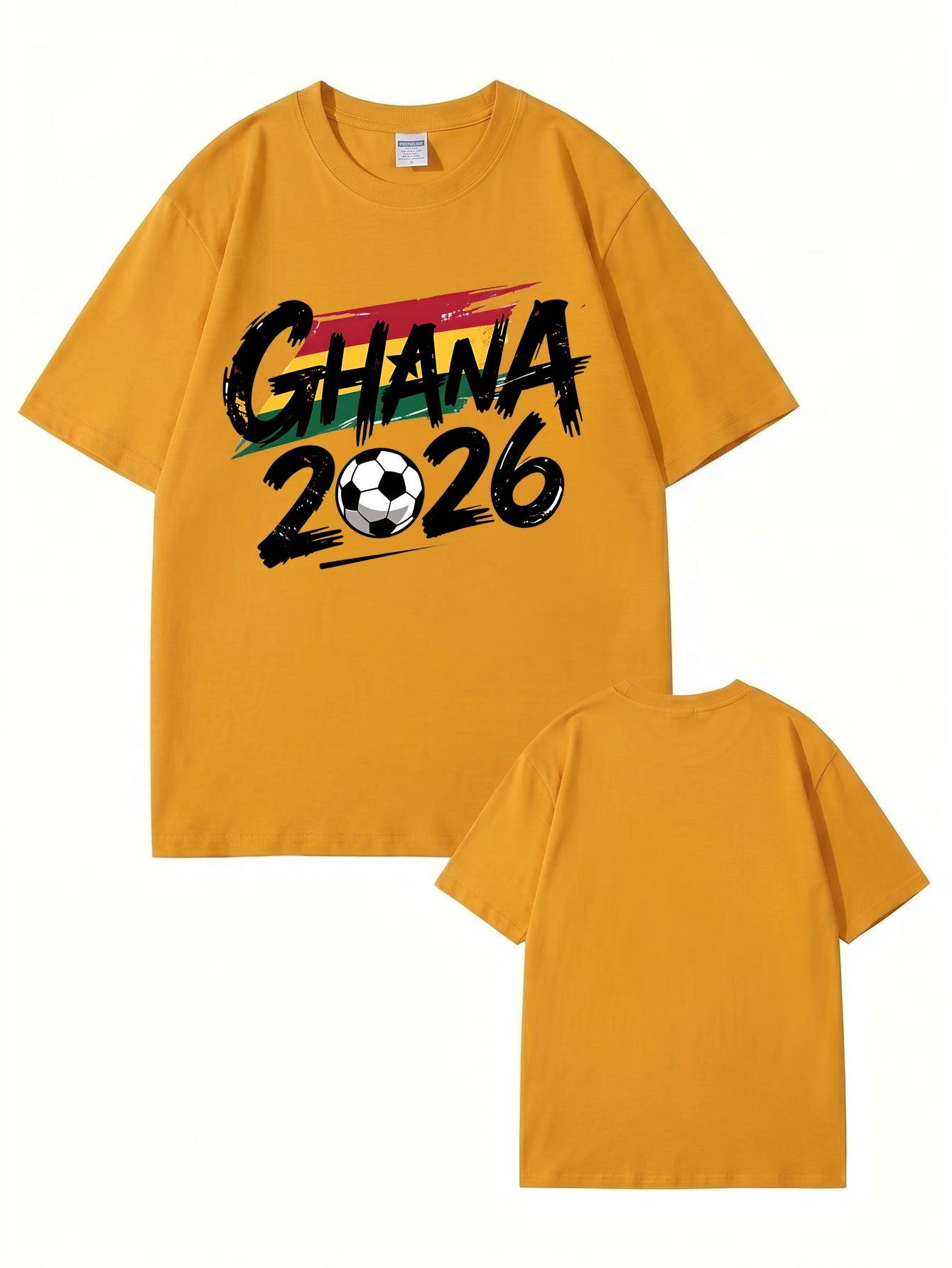 Ghana 2026 Soccer Flag Graphic Print T-Shirt - Premium Cotton Tee