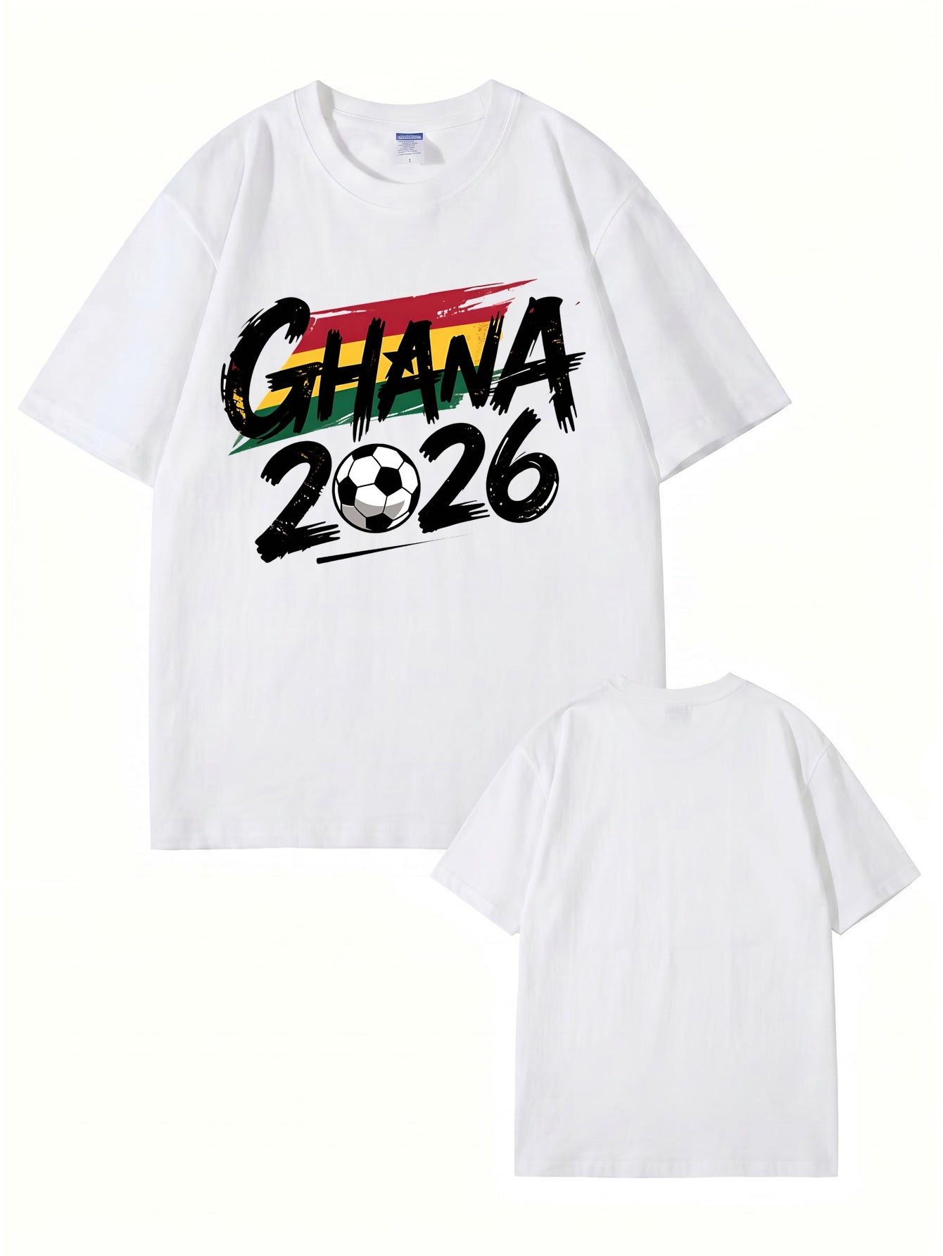 Ghana 2026 Soccer Flag Graphic Print T-Shirt - Premium Cotton Tee