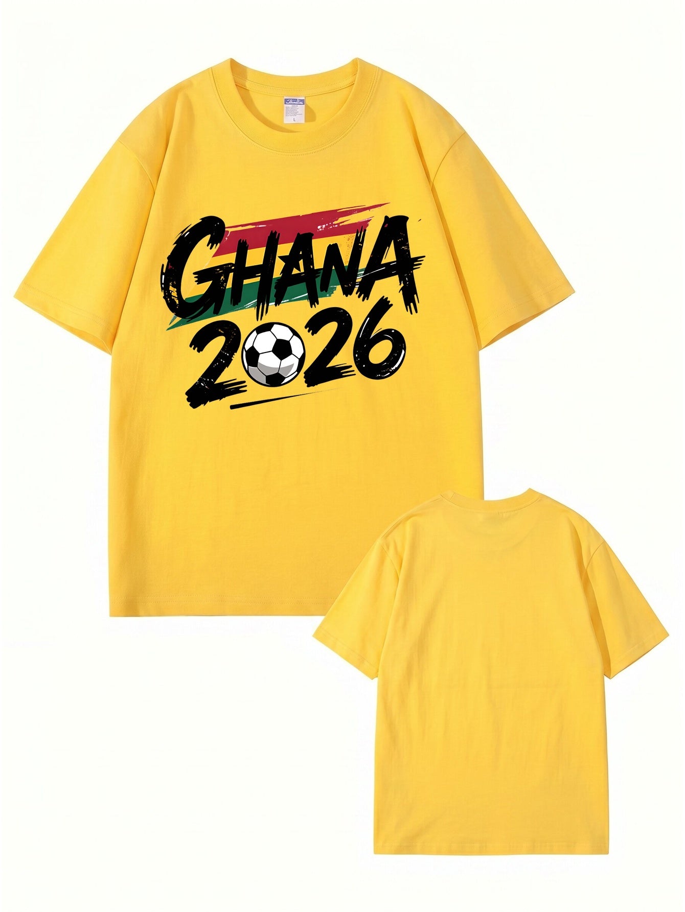 Ghana 2026 Soccer Flag Graphic Print T-Shirt - Premium Cotton Tee