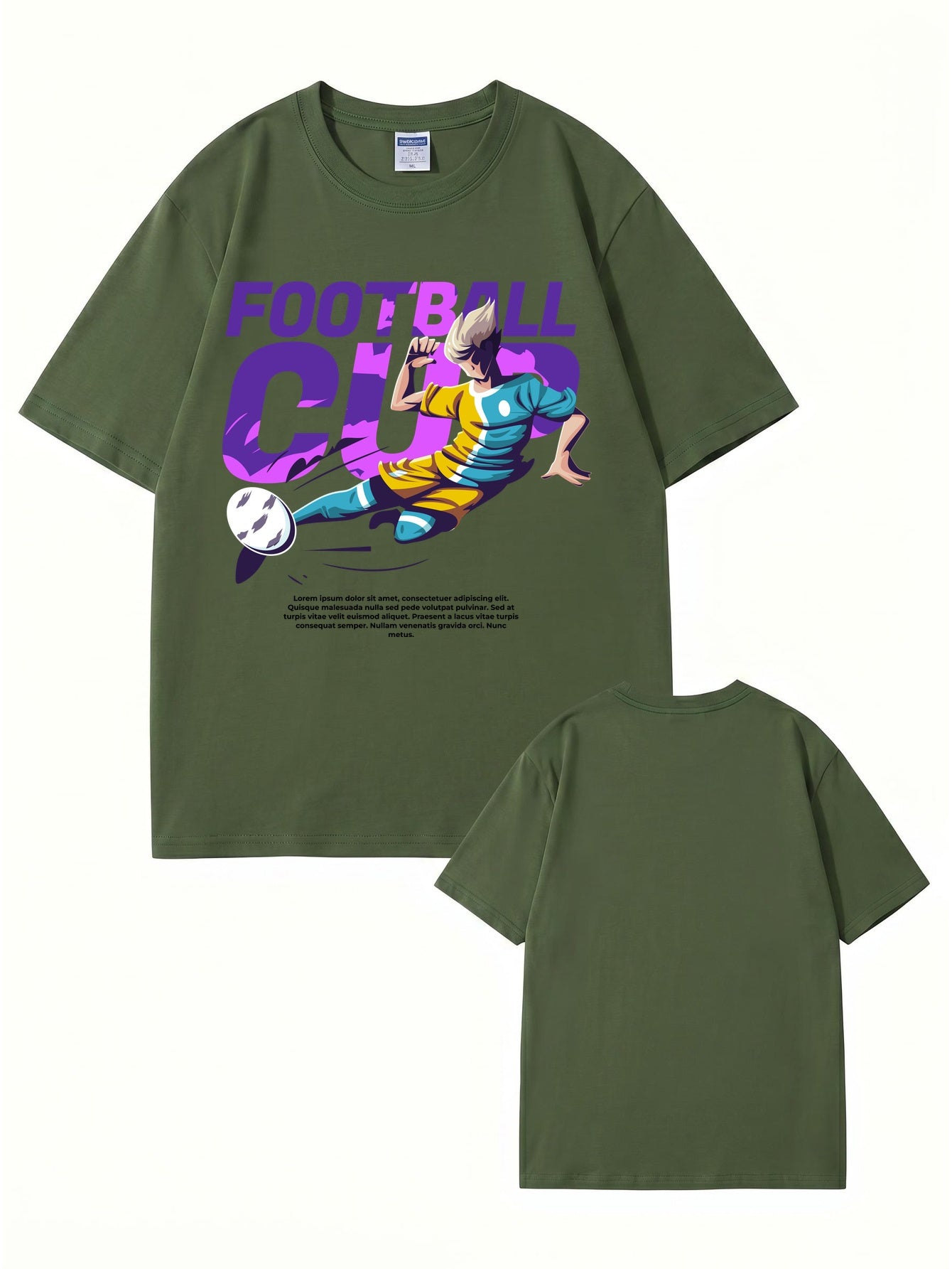 Football Cup Graphic Print T-Shirt - Premium 200gsm Cotton Tee