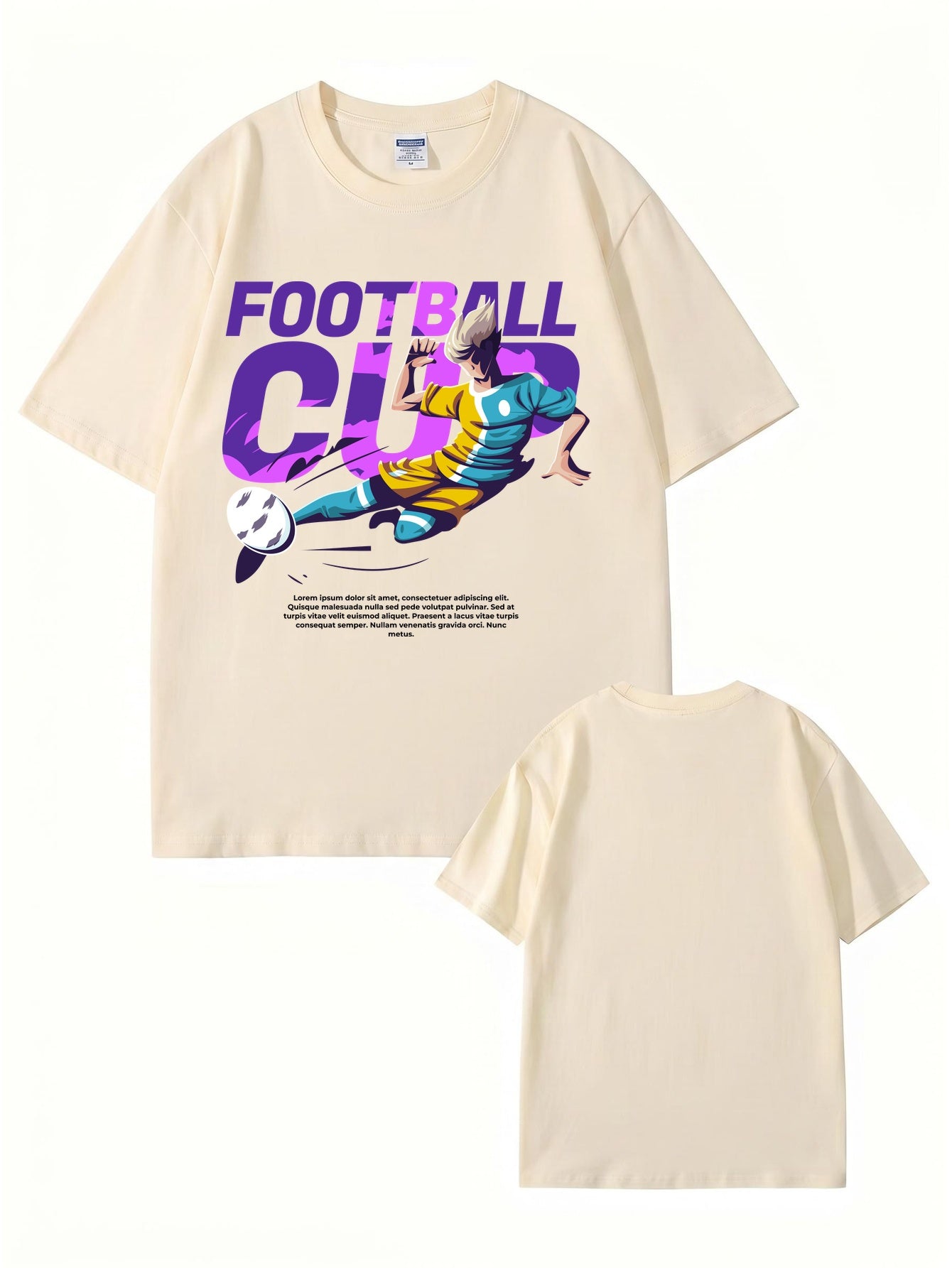 Football Cup Graphic Print T-Shirt - Premium 200gsm Cotton Tee