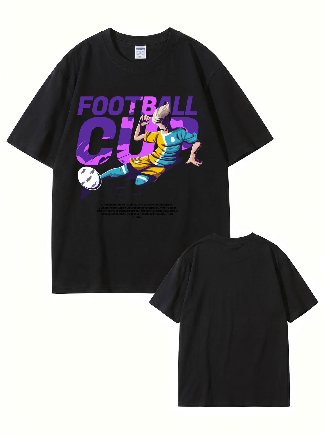 Football Cup Graphic Print T-Shirt - Premium 200gsm Cotton Tee