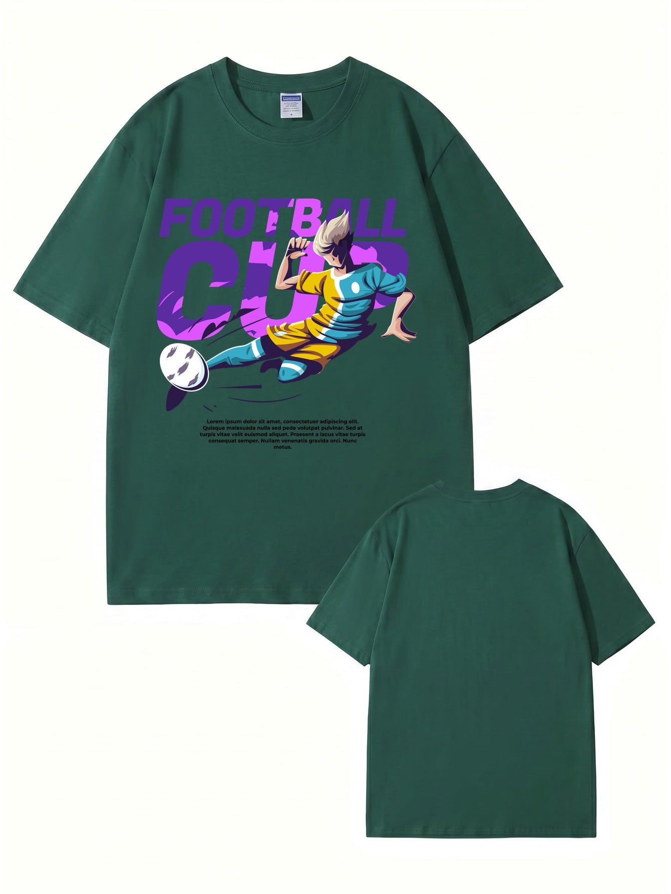Football Cup Graphic Print T-Shirt - Premium 200gsm Cotton Tee