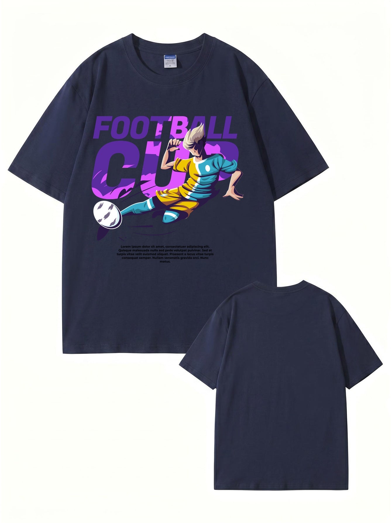 Football Cup Graphic Print T-Shirt - Premium 200gsm Cotton Tee