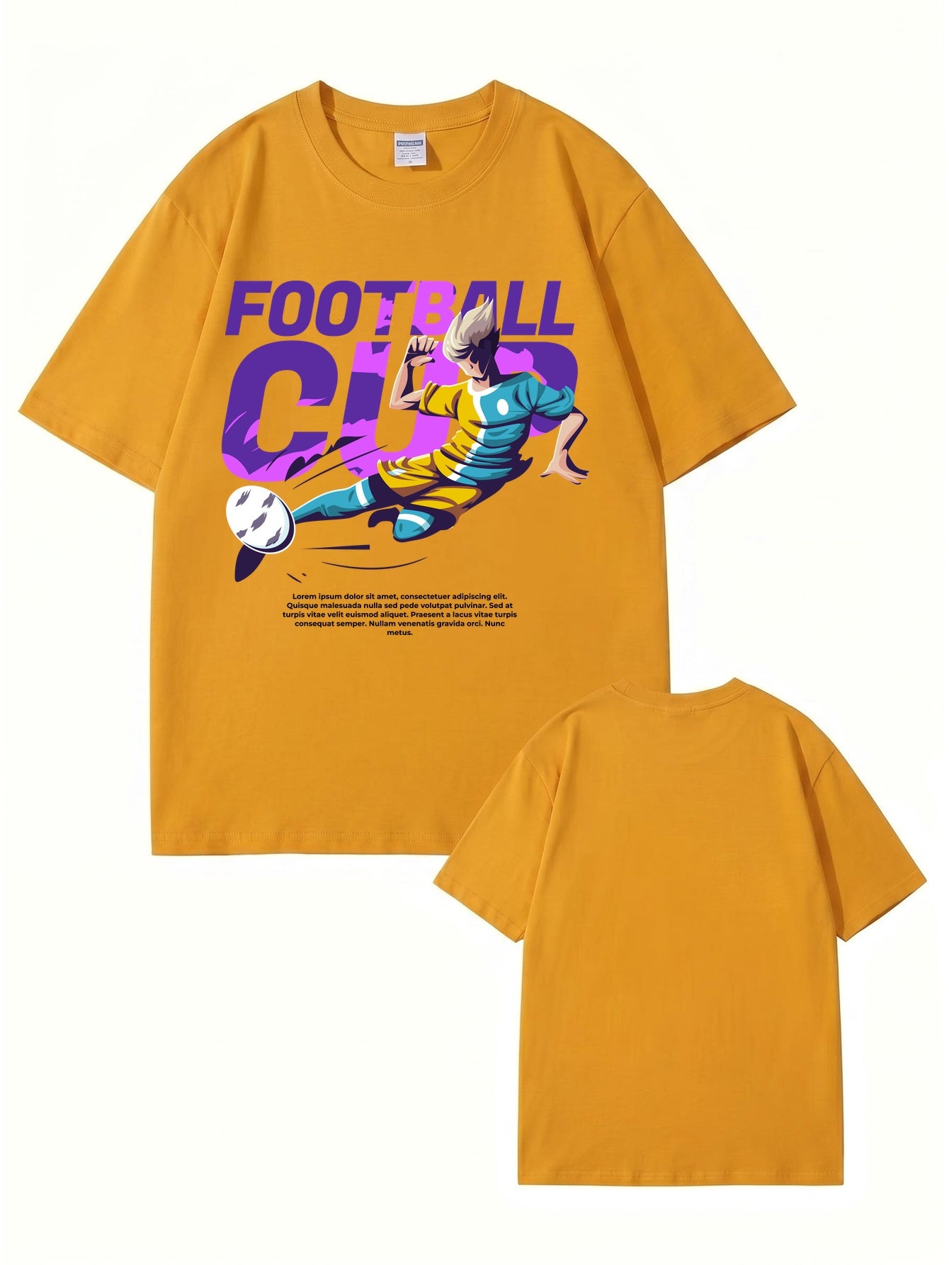 Football Cup Graphic Print T-Shirt - Premium 200gsm Cotton Tee