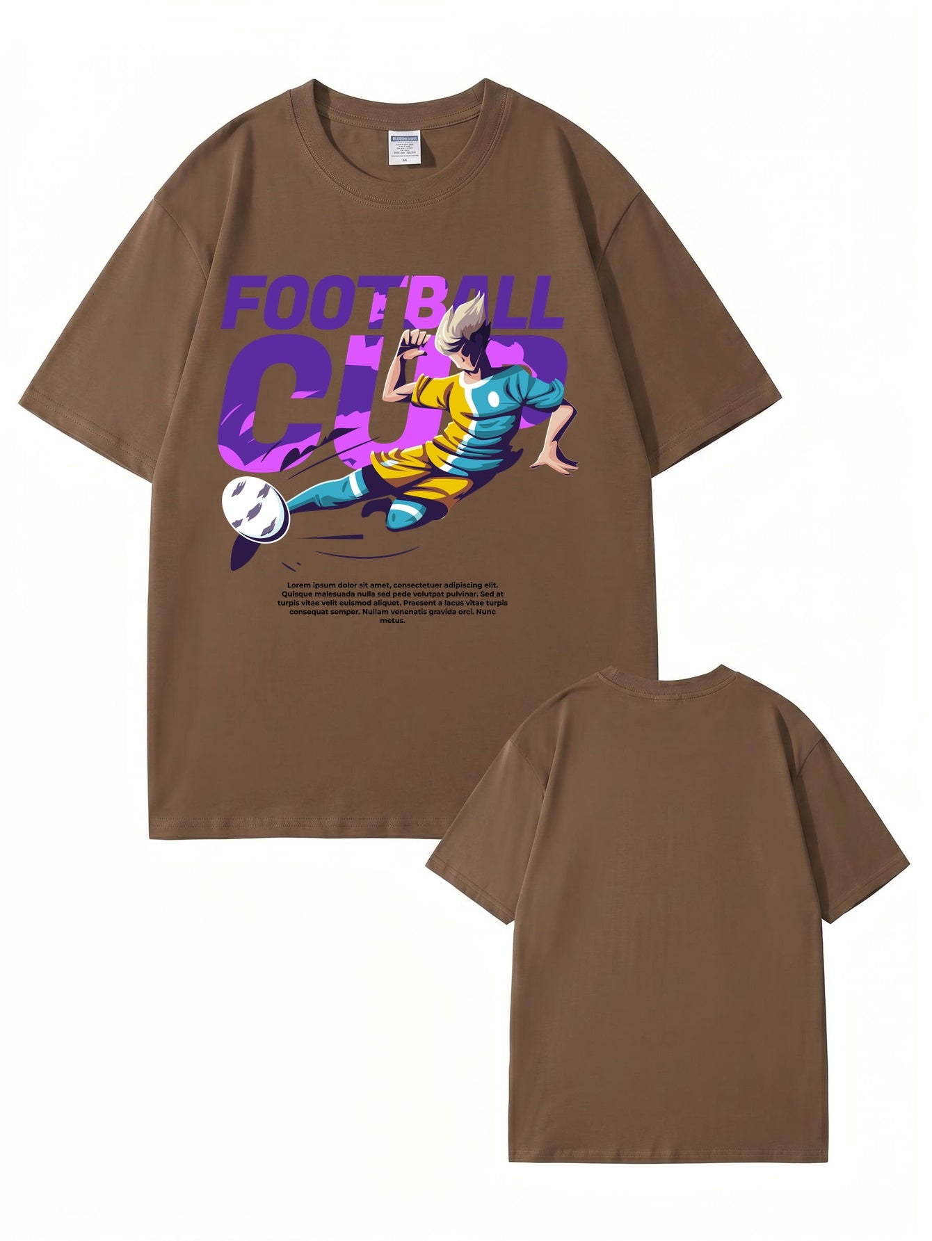 Football Cup Graphic Print T-Shirt - Premium 200gsm Cotton Tee