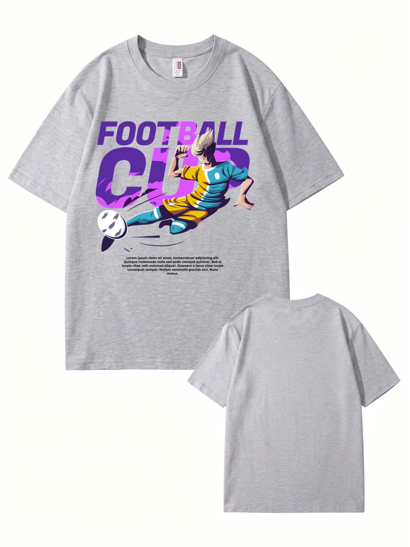 Football Cup Graphic Print T-Shirt - Premium 200gsm Cotton Tee