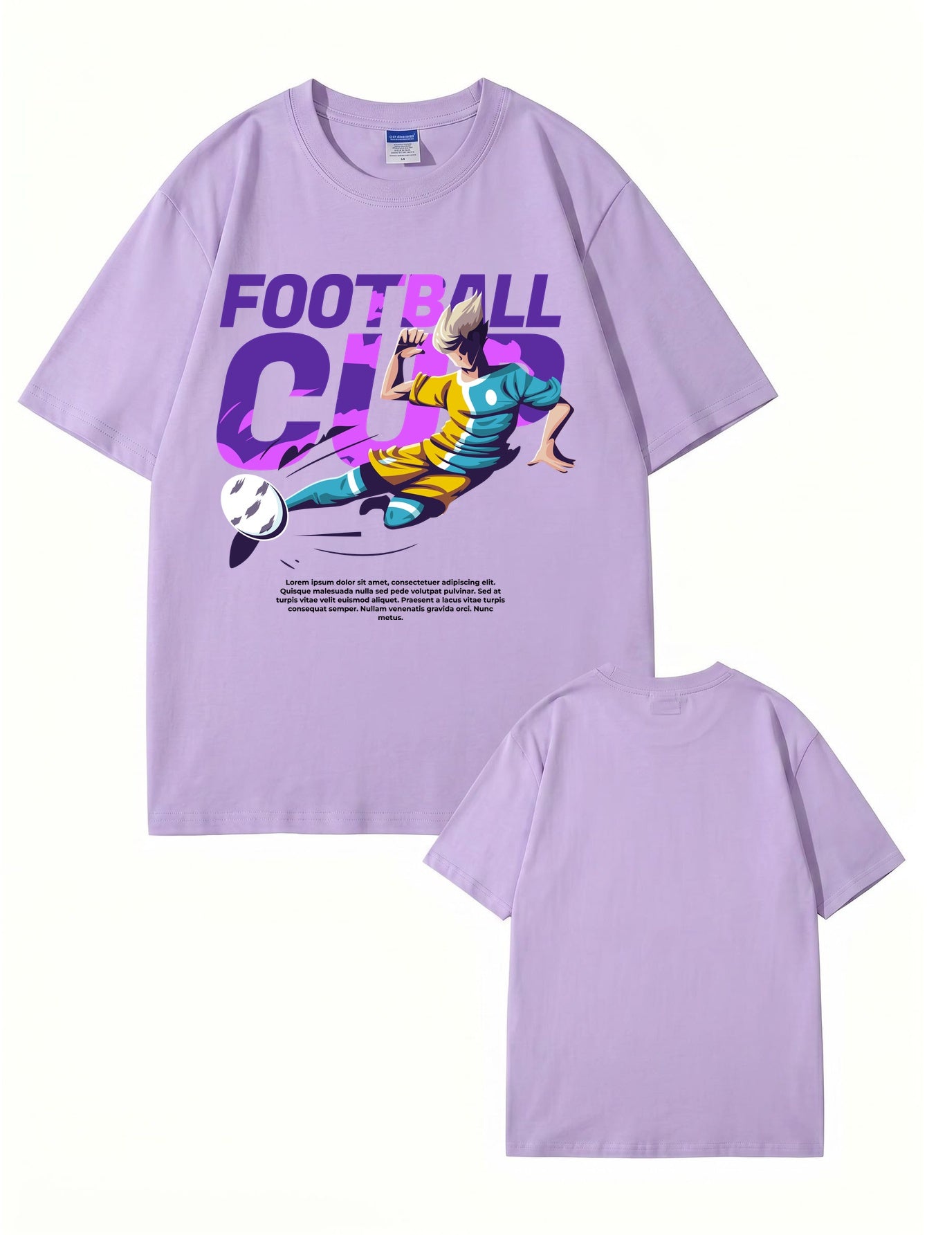 Football Cup Graphic Print T-Shirt - Premium 200gsm Cotton Tee
