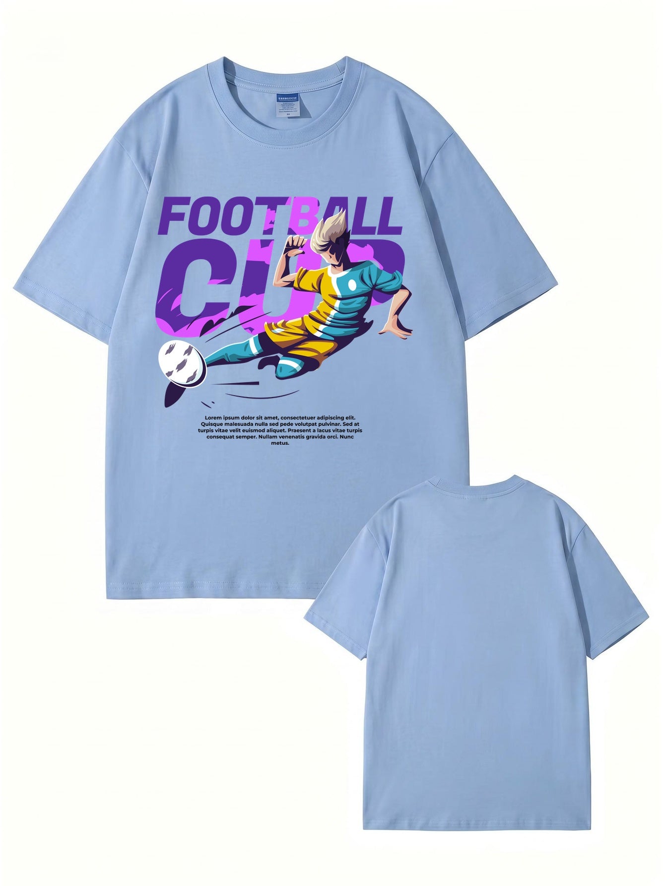 Football Cup Graphic Print T-Shirt - Premium 200gsm Cotton Tee