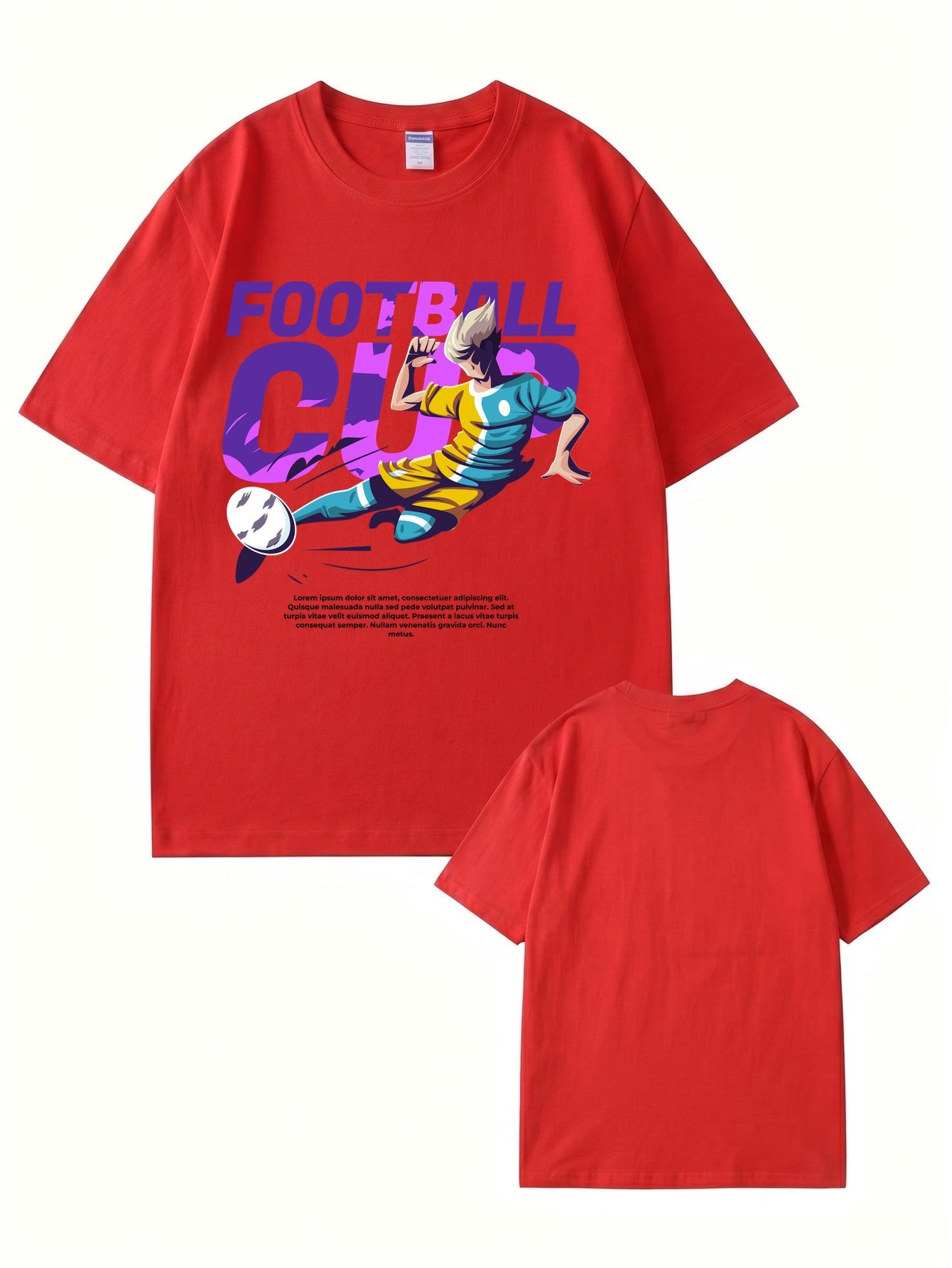 Football Cup Graphic Print T-Shirt - Premium 200gsm Cotton Tee