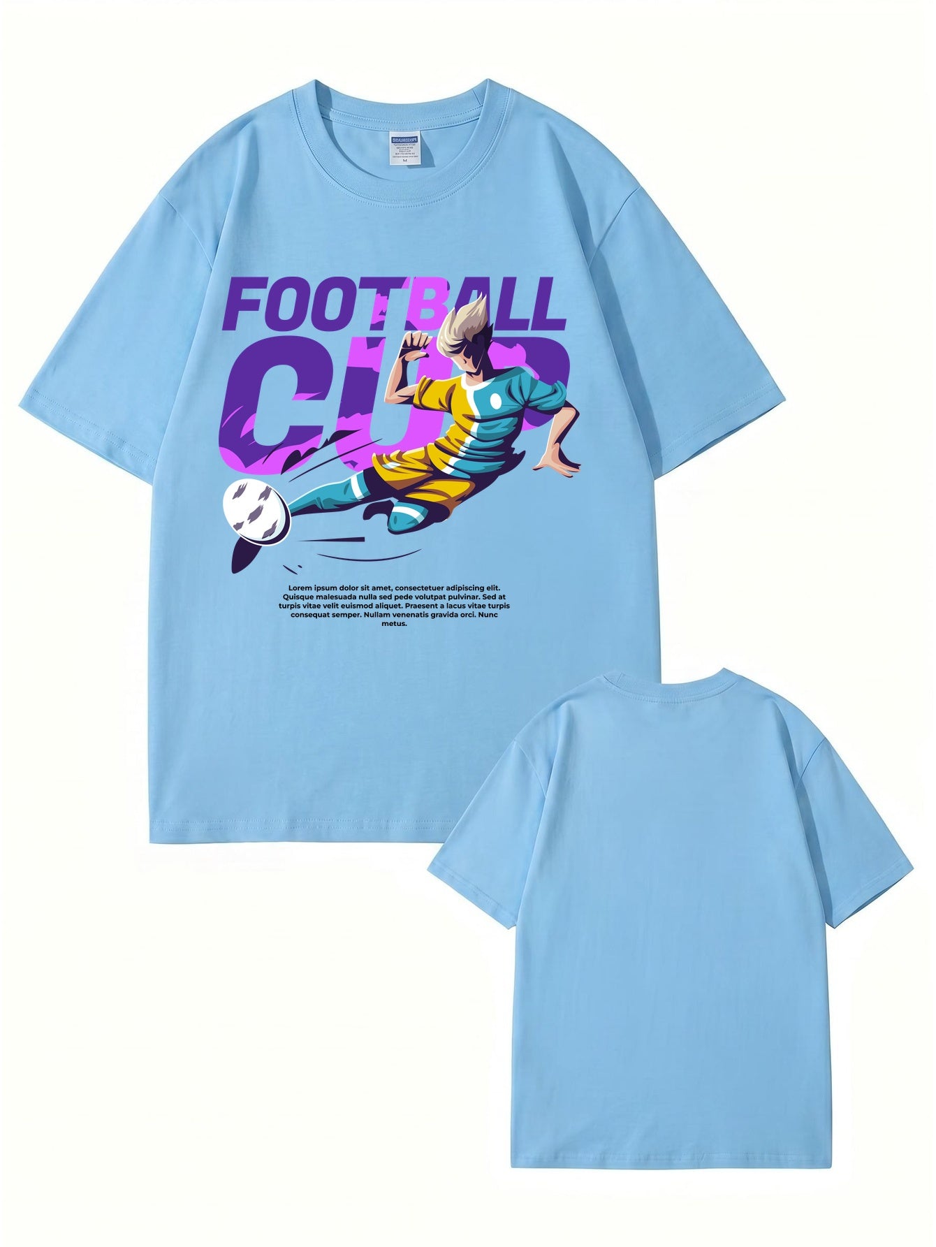 Football Cup Graphic Print T-Shirt - Premium 200gsm Cotton Tee