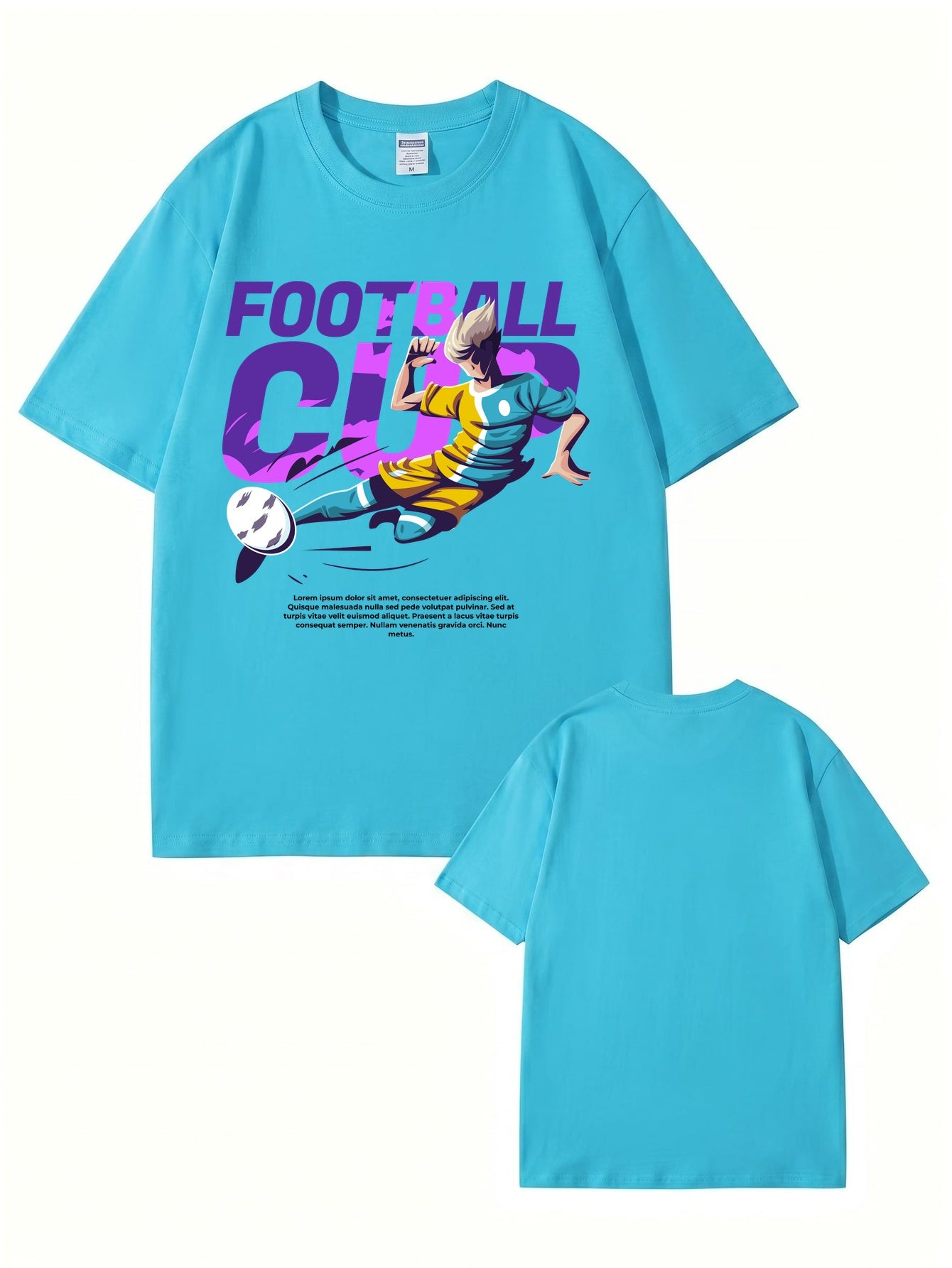 Football Cup Graphic Print T-Shirt - Premium 200gsm Cotton Tee