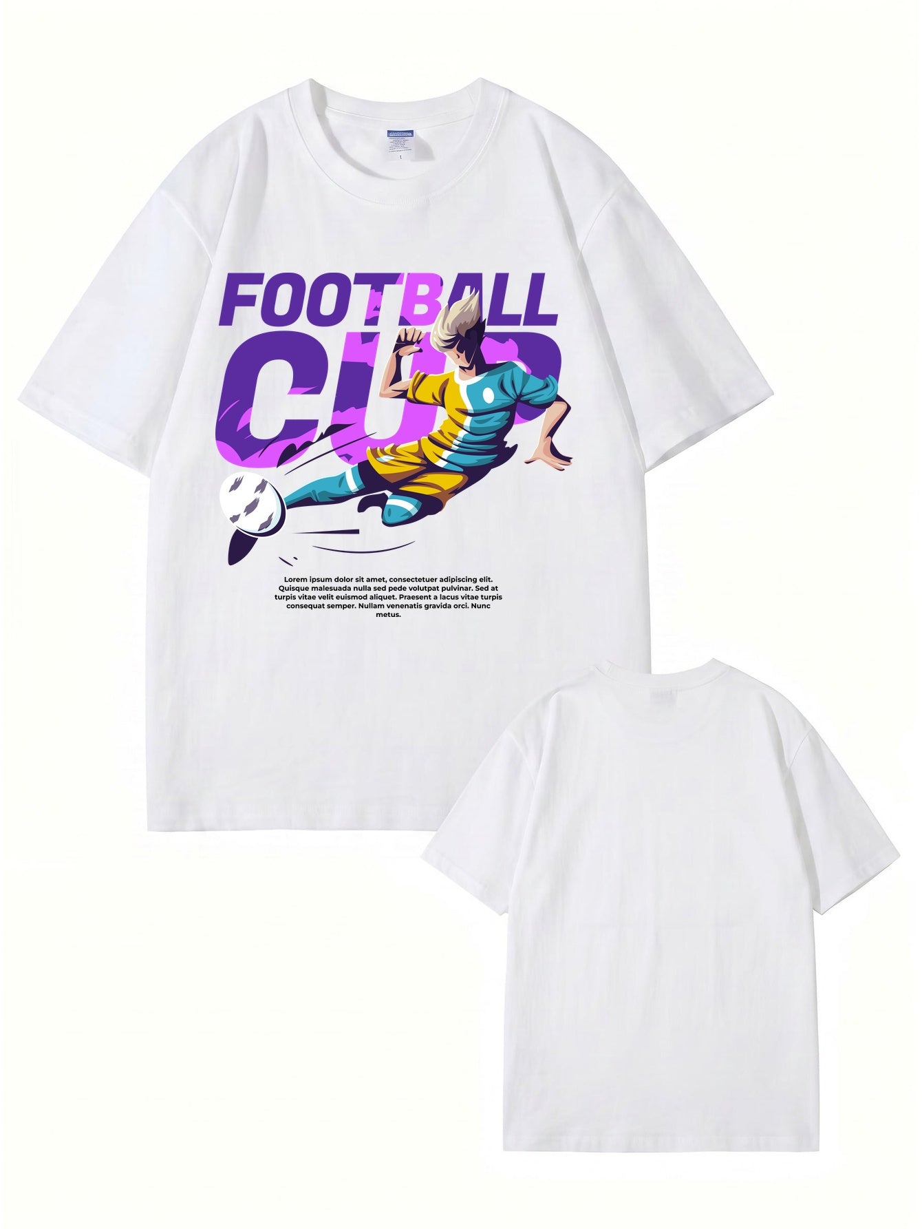 Football Cup Graphic Print T-Shirt - Premium 200gsm Cotton Tee