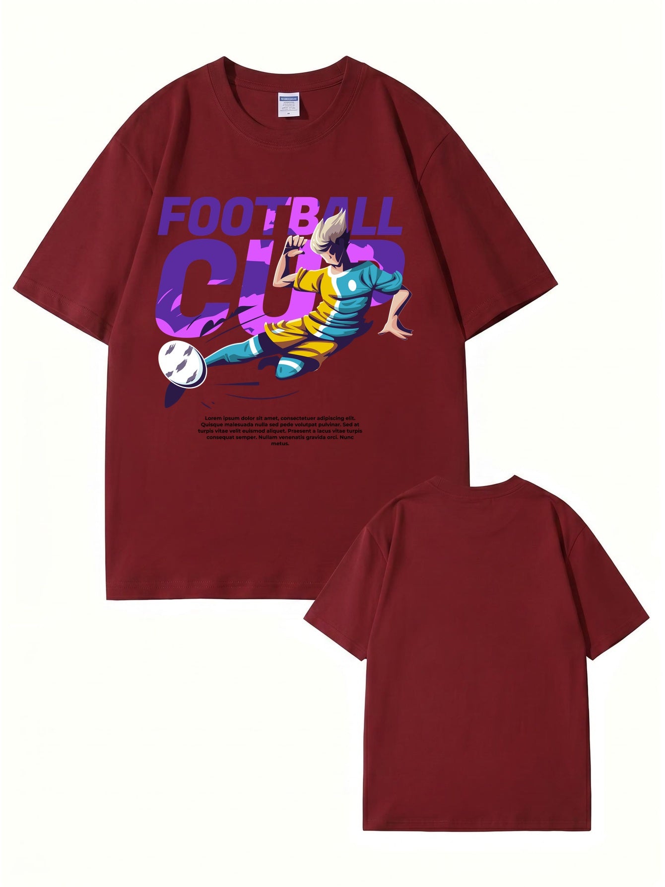 Football Cup Graphic Print T-Shirt - Premium 200gsm Cotton Tee