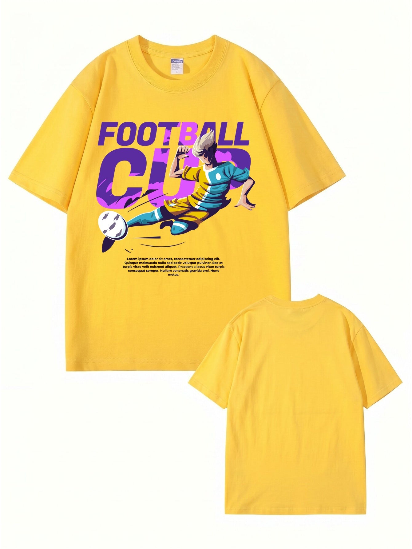 Football Cup Graphic Print T-Shirt - Premium 200gsm Cotton Tee