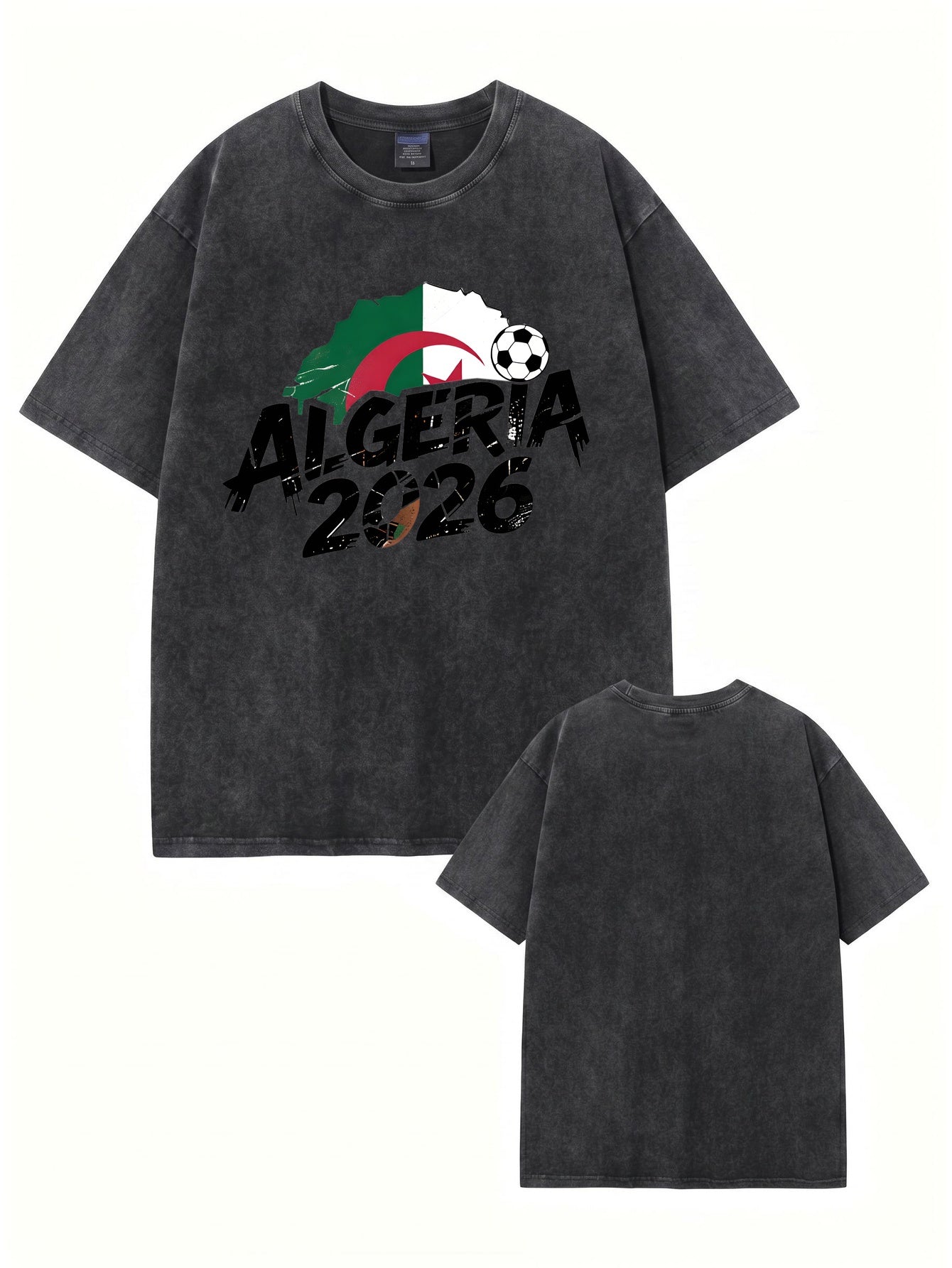 Algeria 2026 Soccer Vintage Washed Cotton T-Shirt