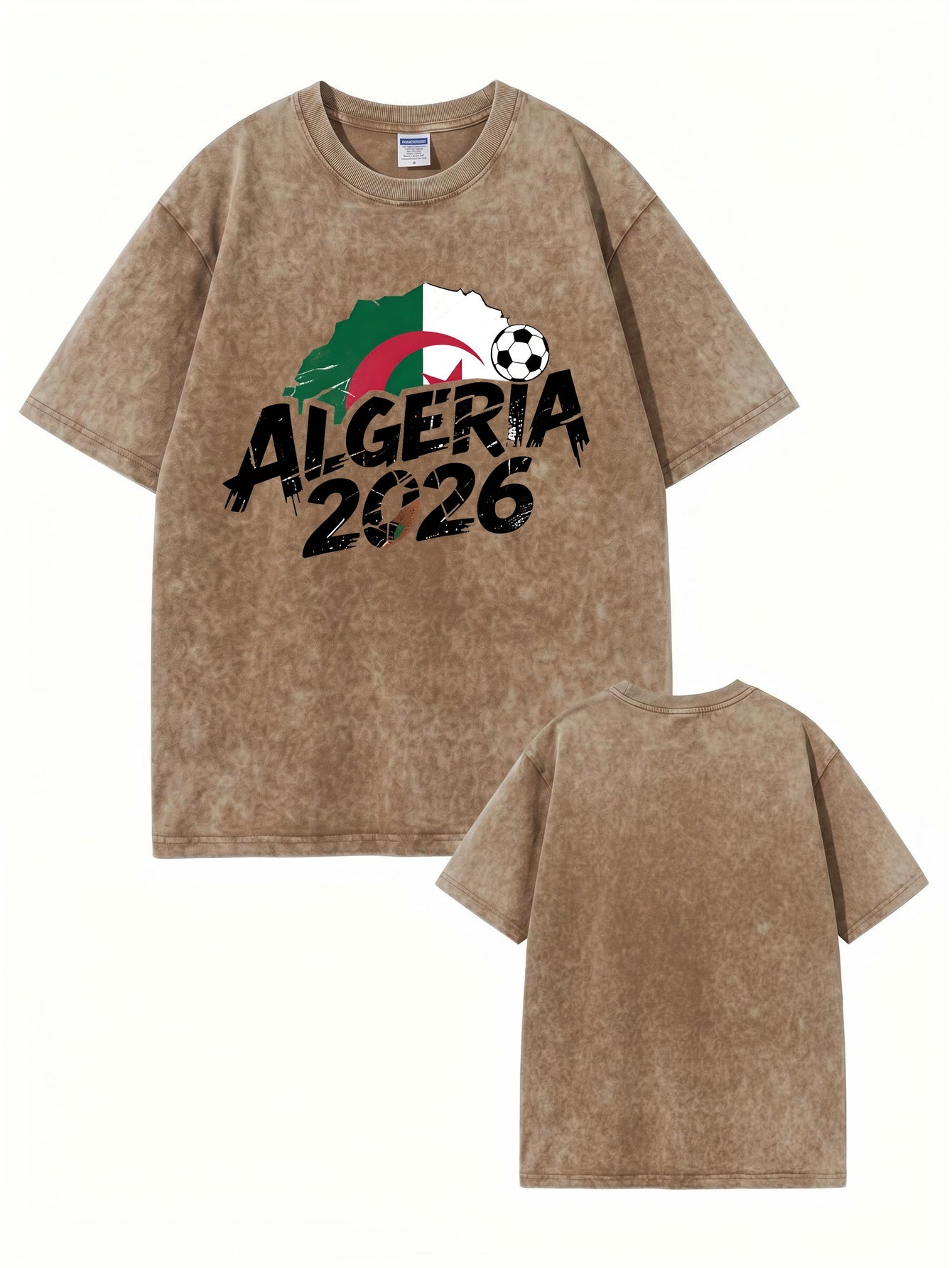 Algeria 2026 Soccer Vintage Washed Cotton T-Shirt