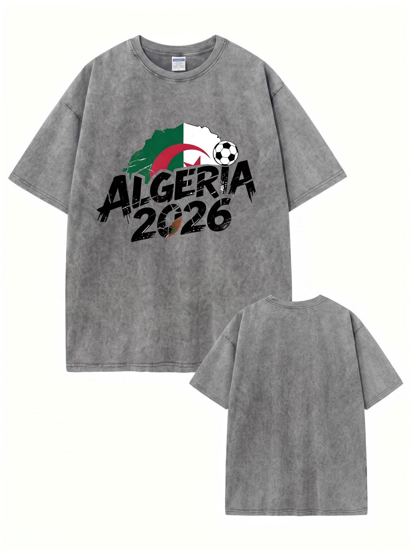 Algeria 2026 Soccer Vintage Washed Cotton T-Shirt