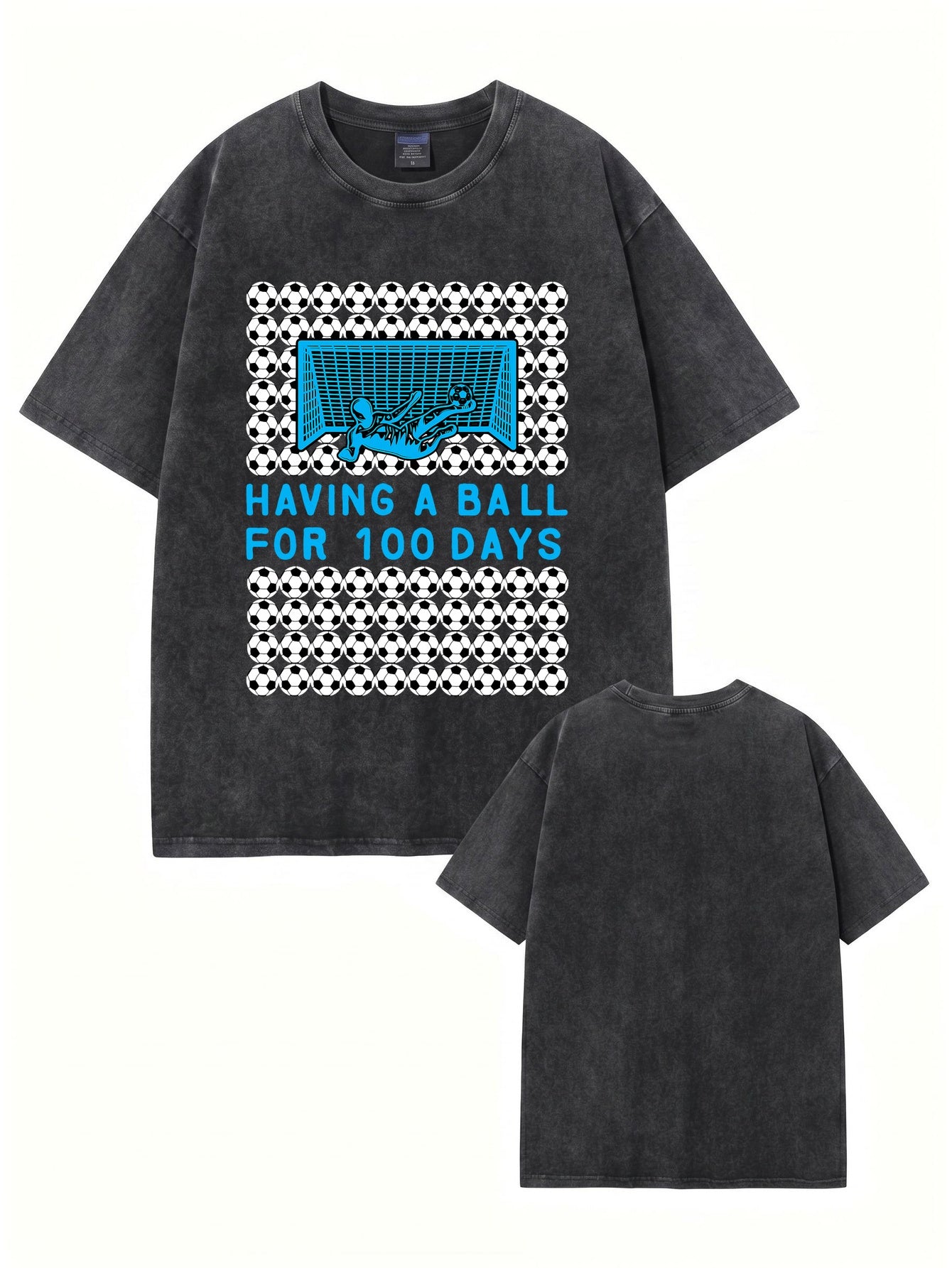 Vintage Washed 'Having A Ball' 100 Days Soccer Graphic Tee