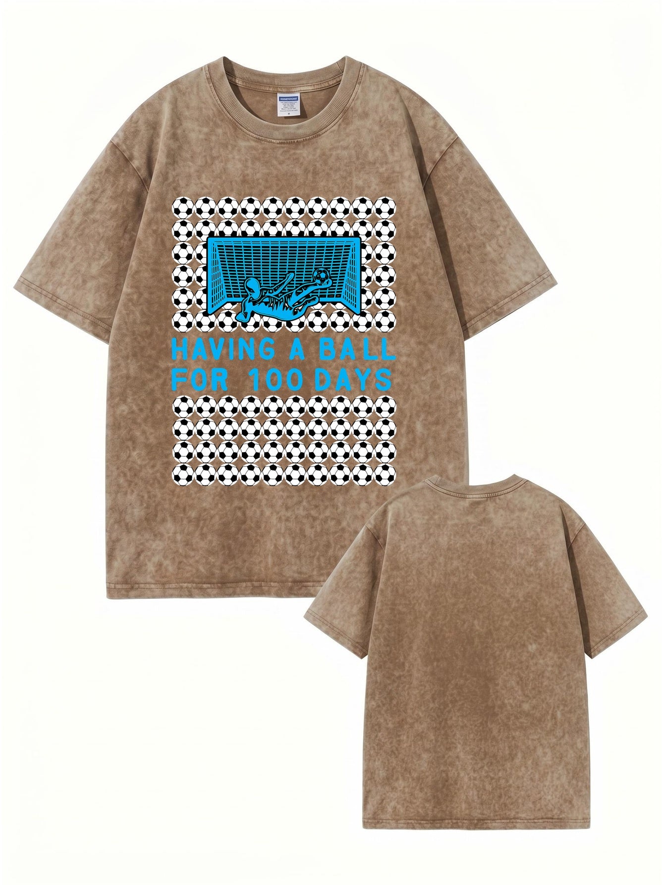 Vintage Washed 'Having A Ball' 100 Days Soccer Graphic Tee