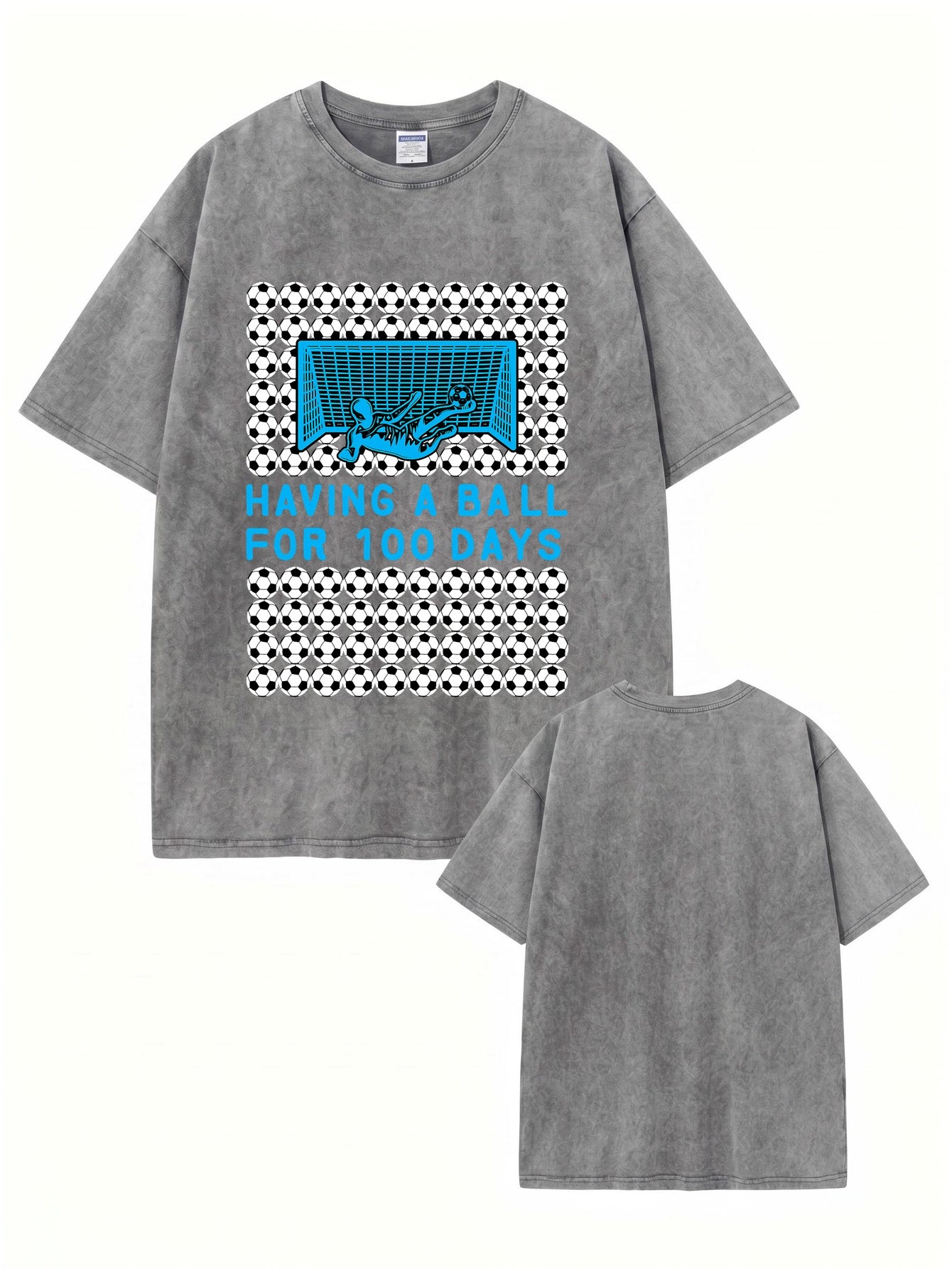 Vintage Washed 'Having A Ball' 100 Days Soccer Graphic Tee