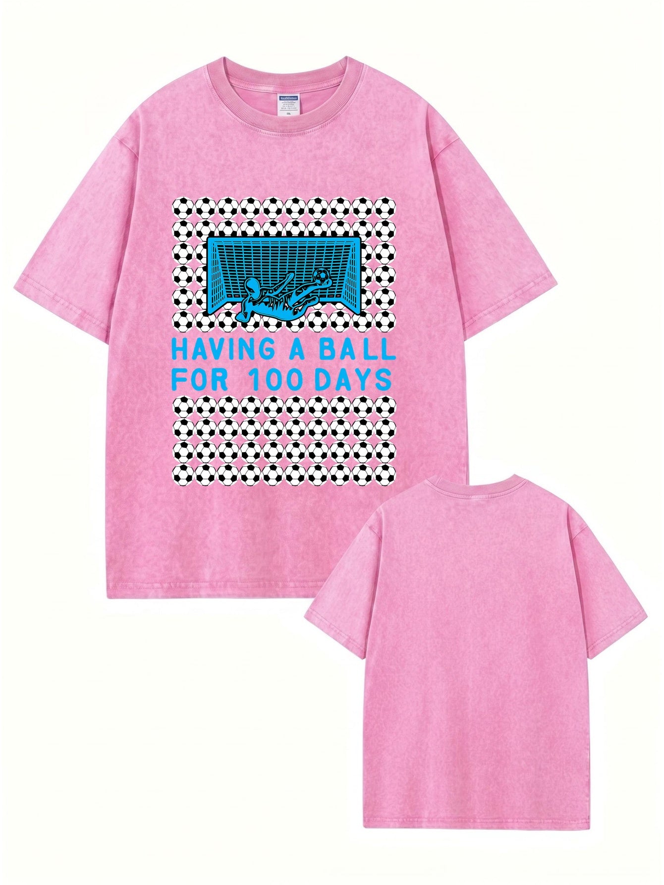 Vintage Washed 'Having A Ball' 100 Days Soccer Graphic Tee