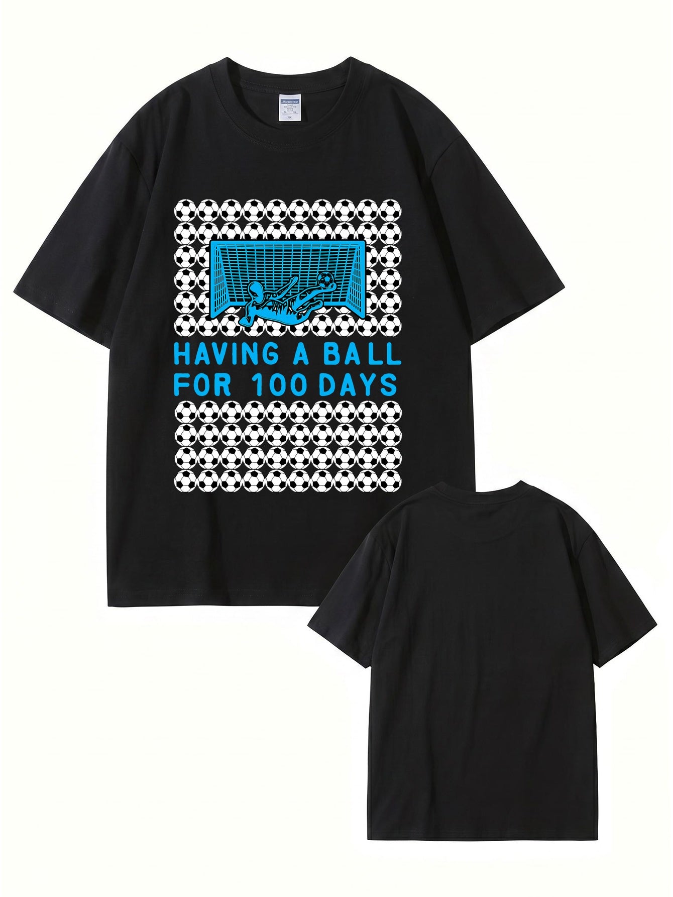 Having A Ball 100 Days Soccer Goalkeeper Print T-Shirt