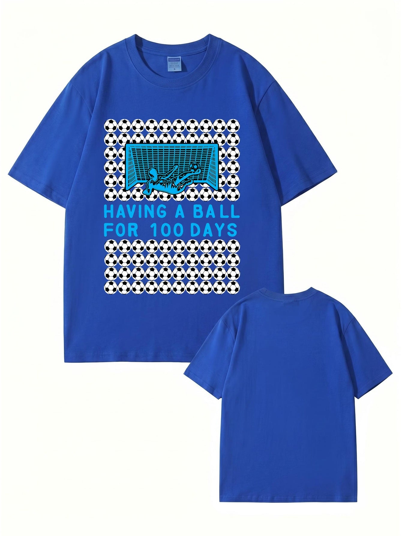 Having A Ball 100 Days Soccer Goalkeeper Print T-Shirt