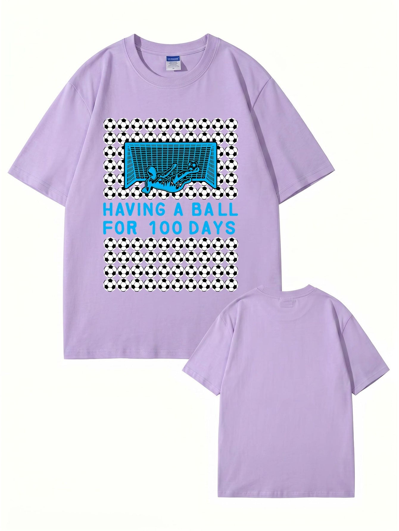 Having A Ball 100 Days Soccer Goalkeeper Print T-Shirt