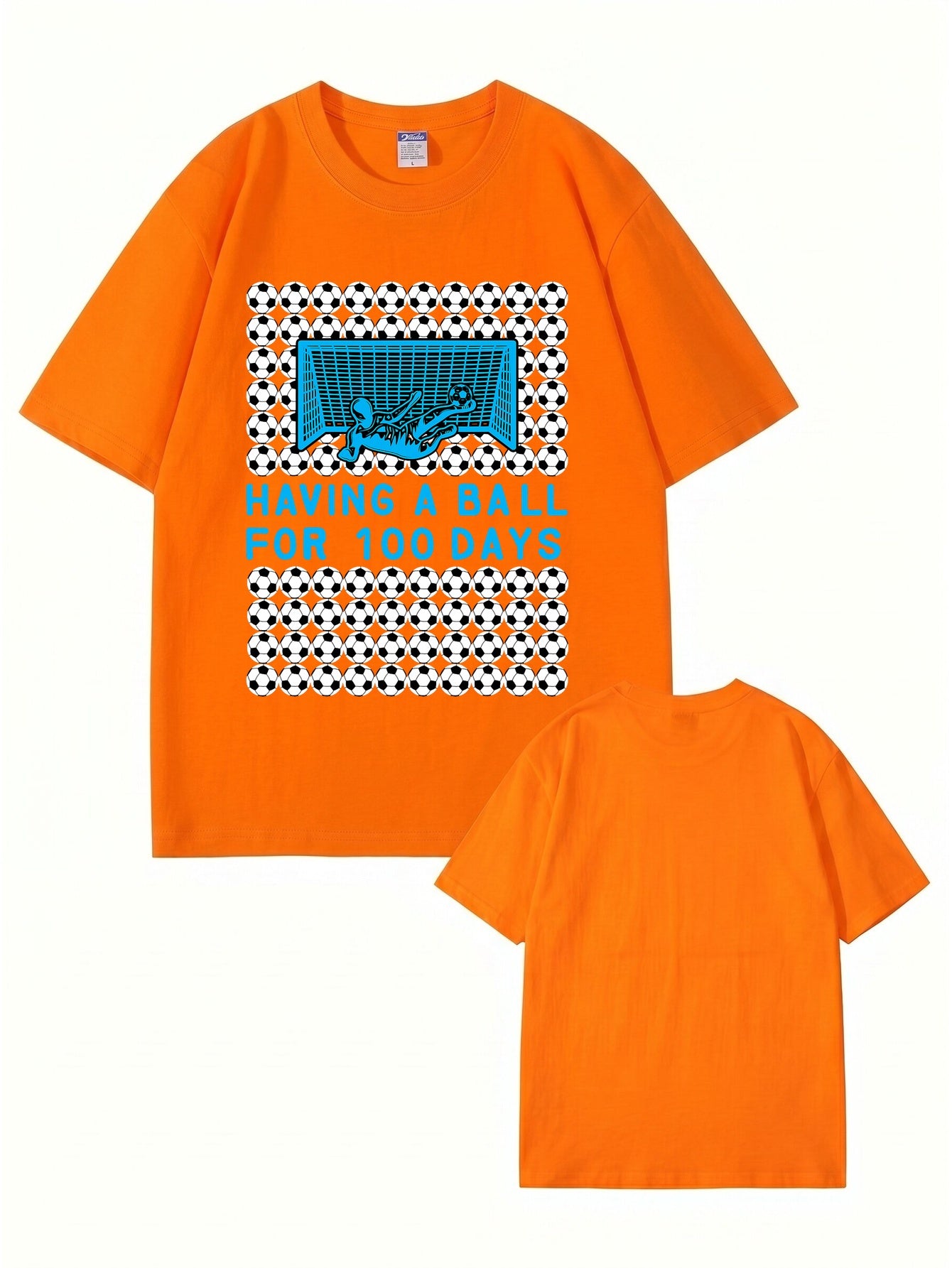 Having A Ball 100 Days Soccer Goalkeeper Print T-Shirt