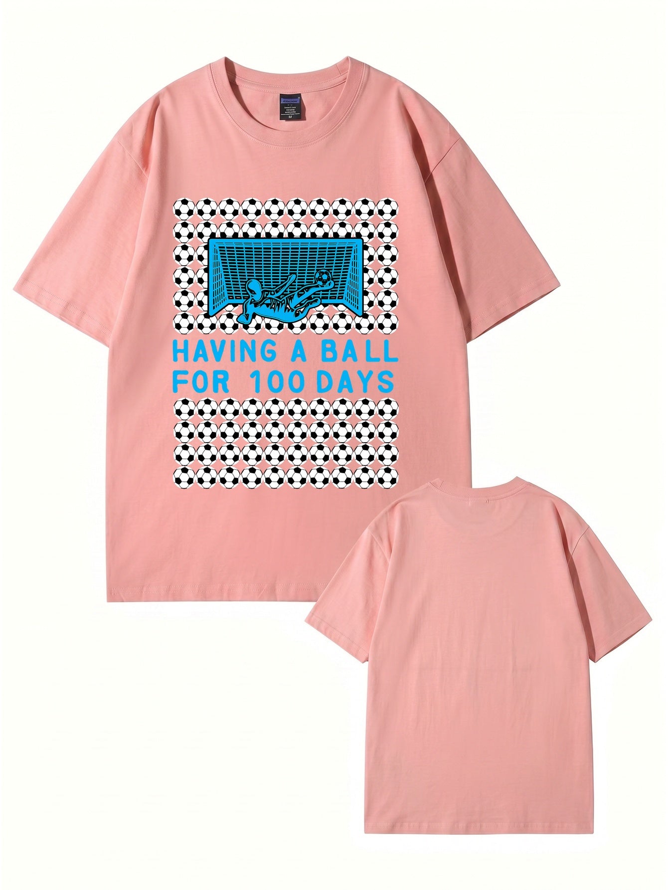 Having A Ball 100 Days Soccer Goalkeeper Print T-Shirt