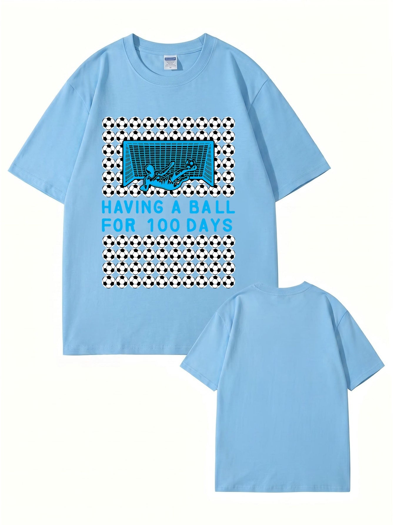 Having A Ball 100 Days Soccer Goalkeeper Print T-Shirt