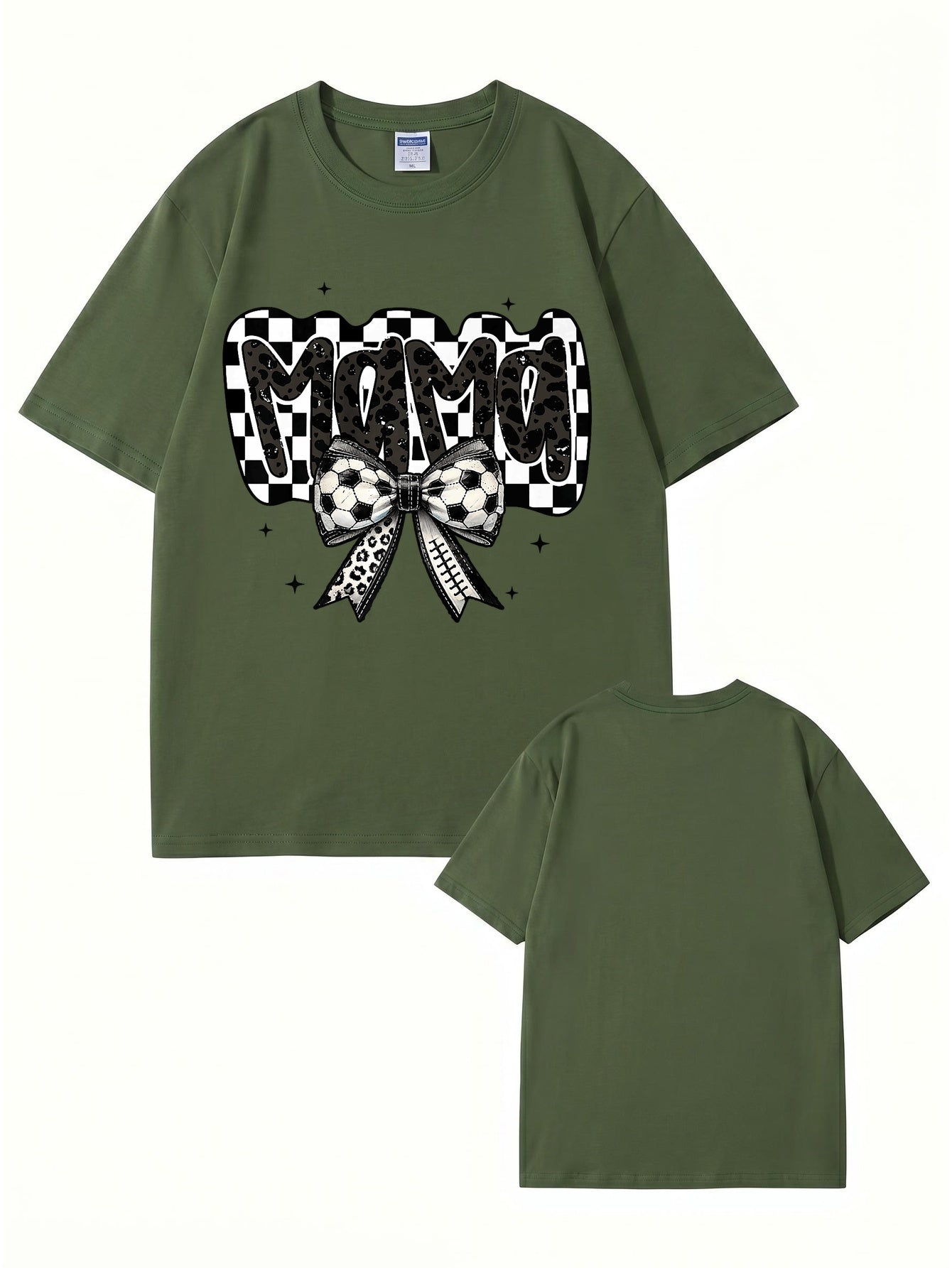 Soccer Mama Leopard Checkerboard Graphic Tee - Trendy Sports Mom T-Shirt