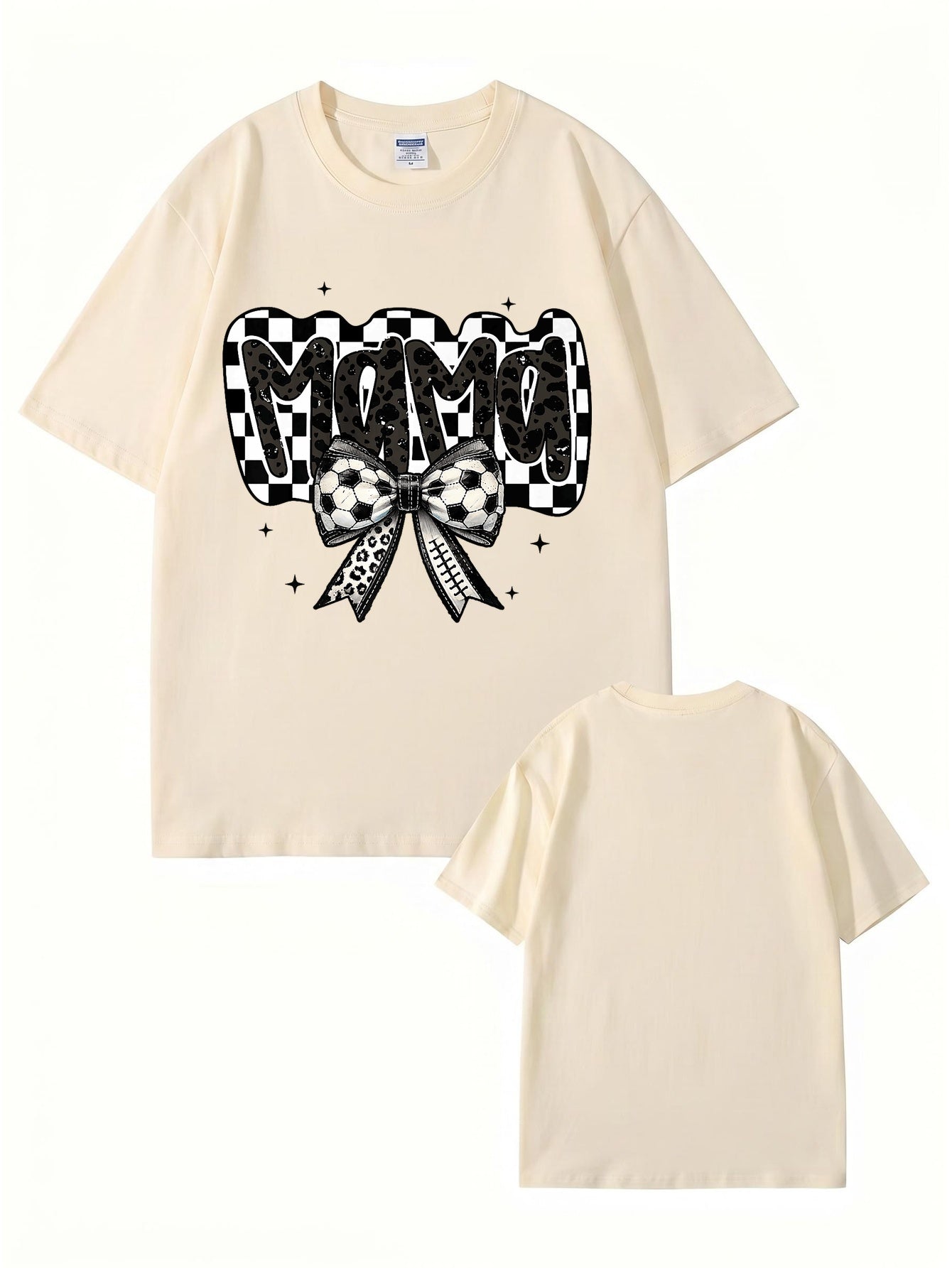 Soccer Mama Leopard Checkerboard Graphic Tee - Trendy Sports Mom T-Shirt