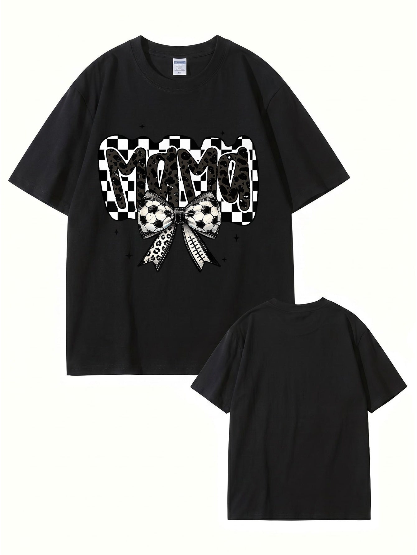 Soccer Mama Leopard Checkerboard Graphic Tee - Trendy Sports Mom T-Shirt