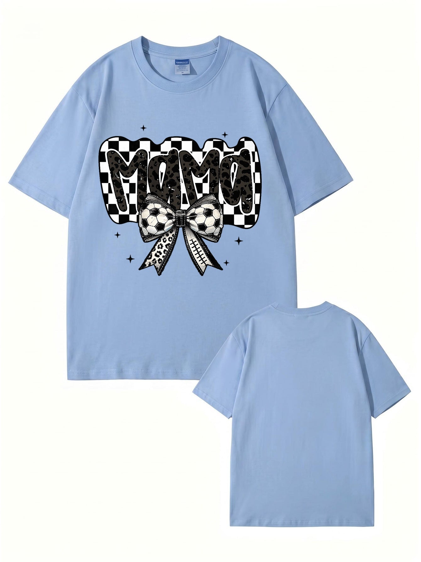 Soccer Mama Leopard Checkerboard Graphic Tee - Trendy Sports Mom T-Shirt