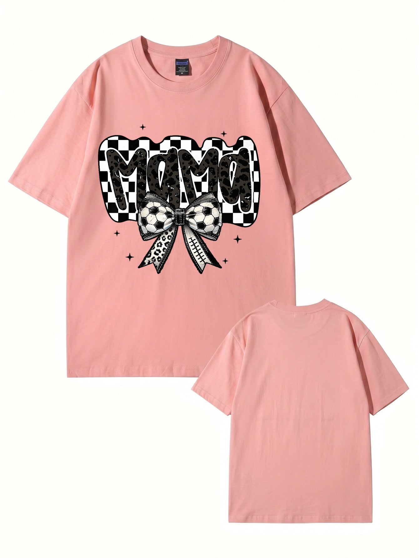Soccer Mama Leopard Checkerboard Graphic Tee - Trendy Sports Mom T-Shirt