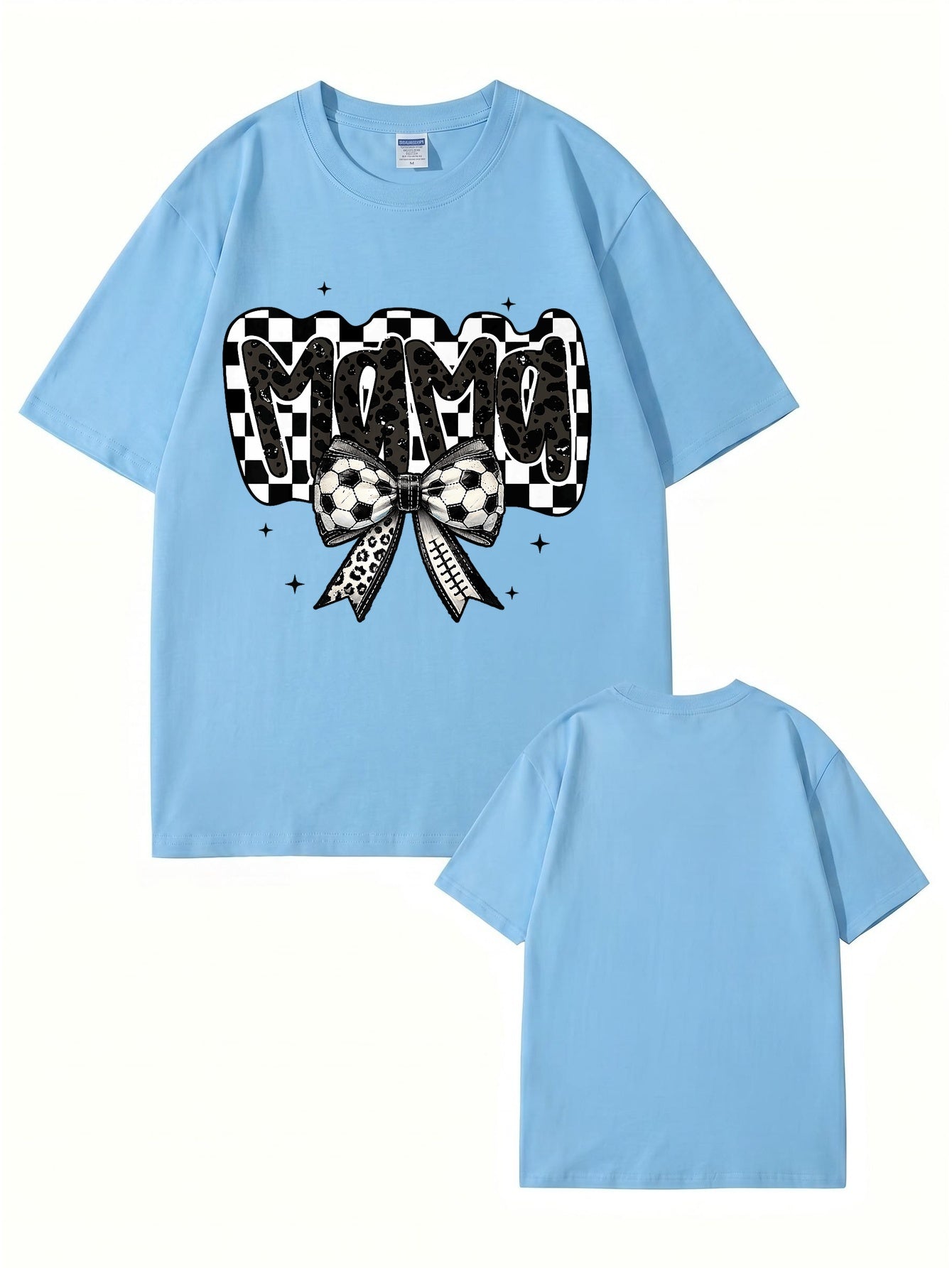 Soccer Mama Leopard Checkerboard Graphic Tee - Trendy Sports Mom T-Shirt
