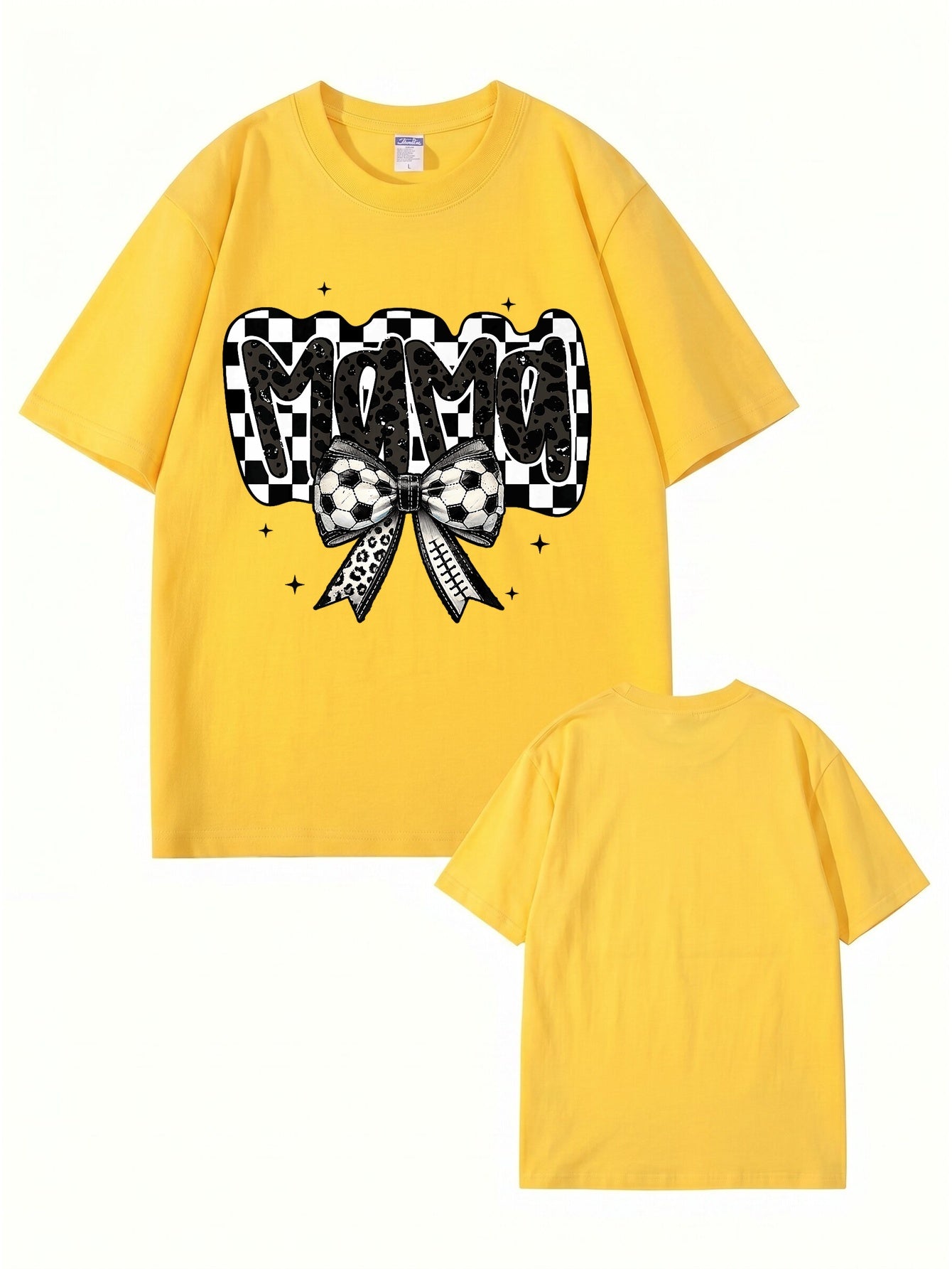 Soccer Mama Leopard Checkerboard Graphic Tee - Trendy Sports Mom T-Shirt