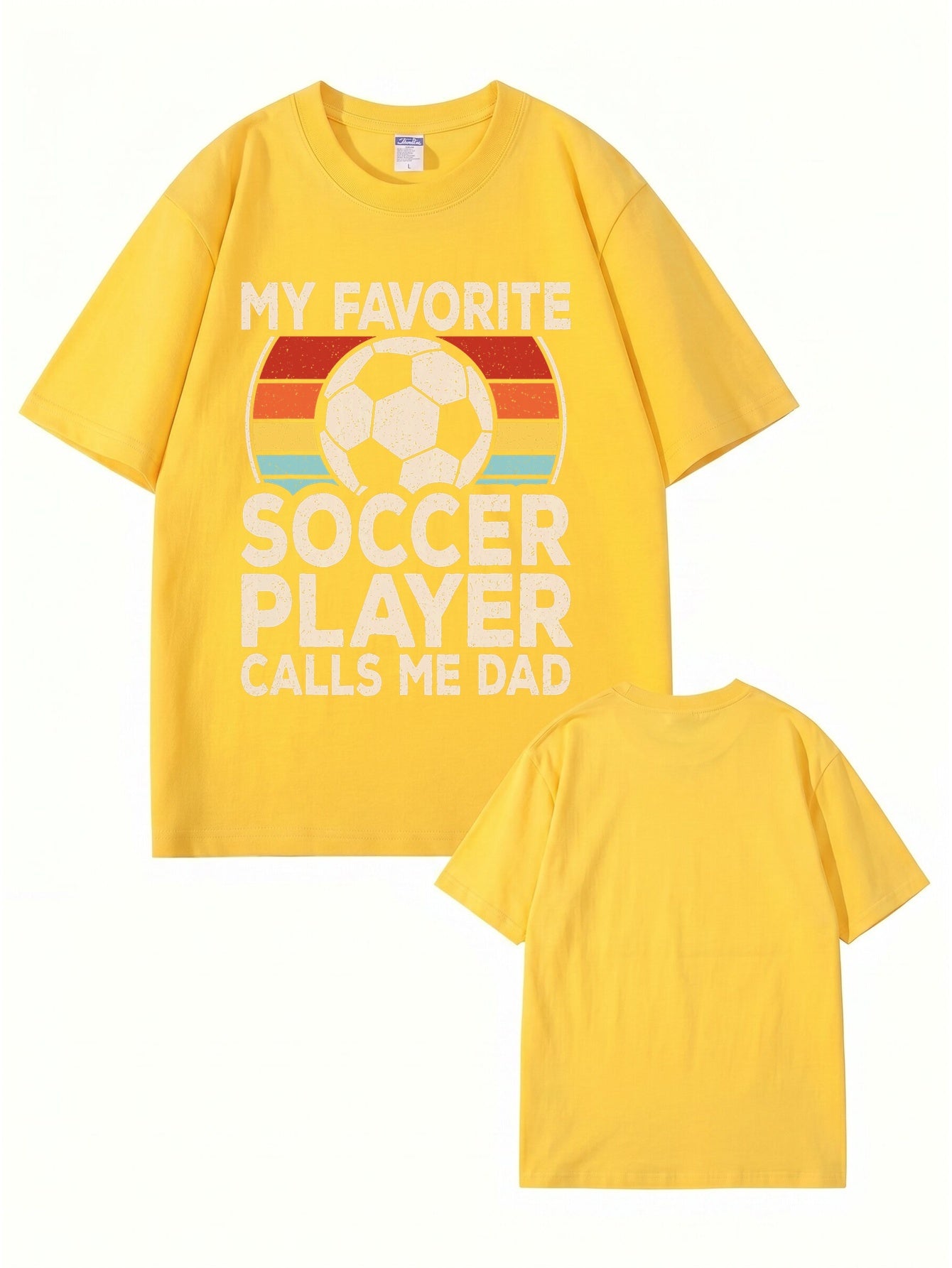My Favorite Soccer Player Calls Me Dad Vintage Graphic T-Shirt
