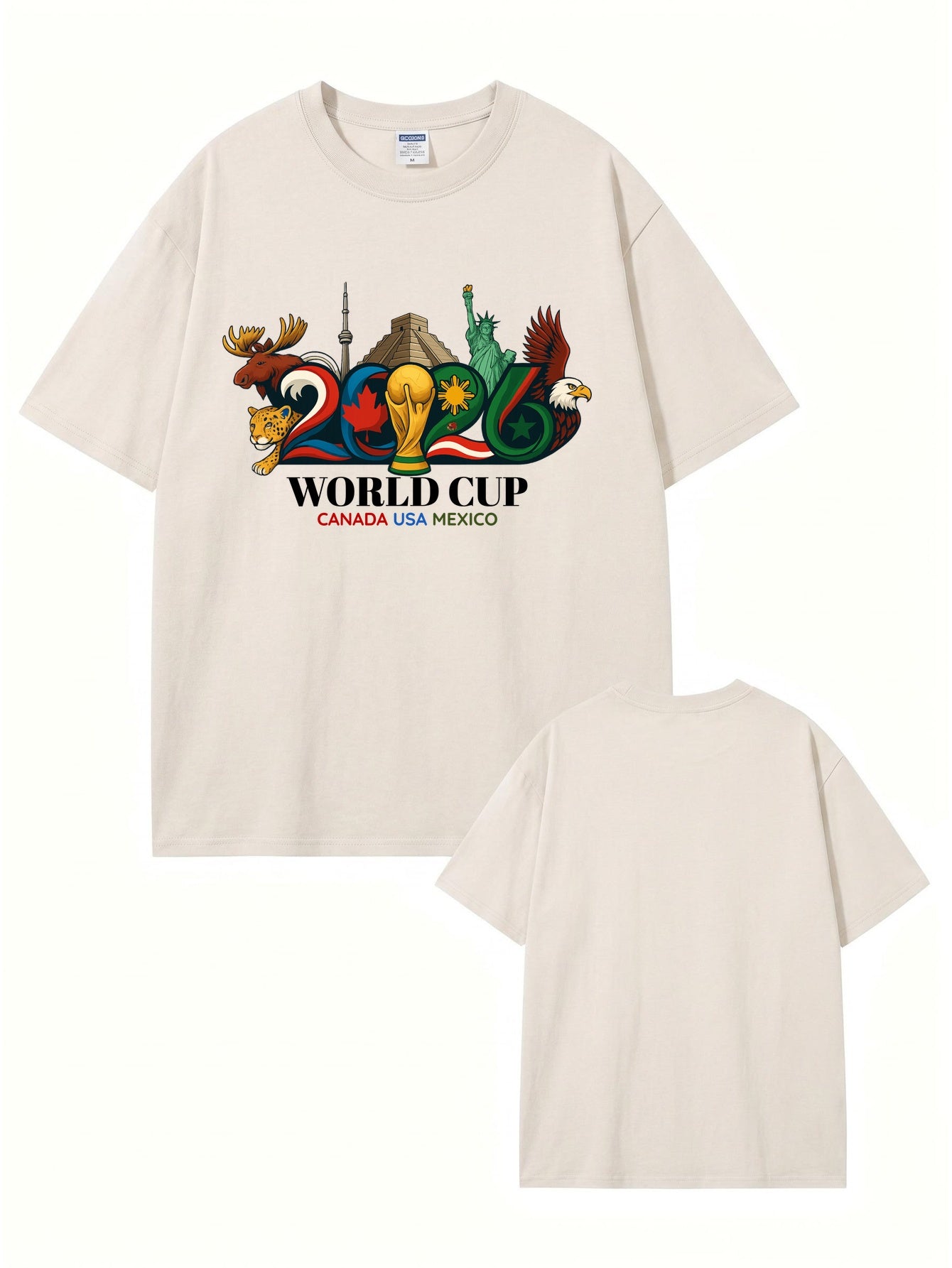 2026 World Cup Graphic T-Shirt Vintage Washed Cotton Tee