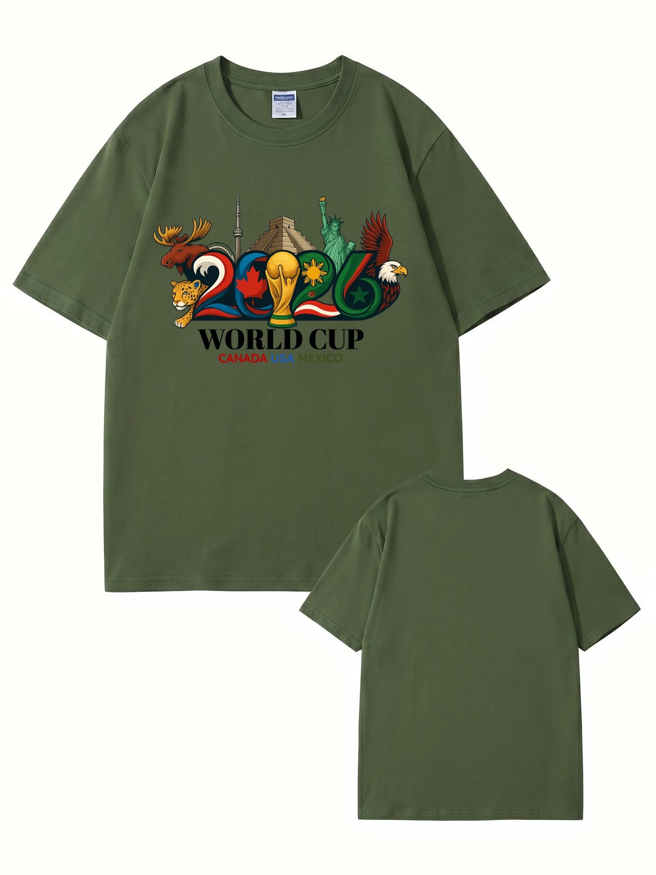 2026 World Cup Soccer Graphic T-Shirt - Canada USA Mexico Tournament Tee