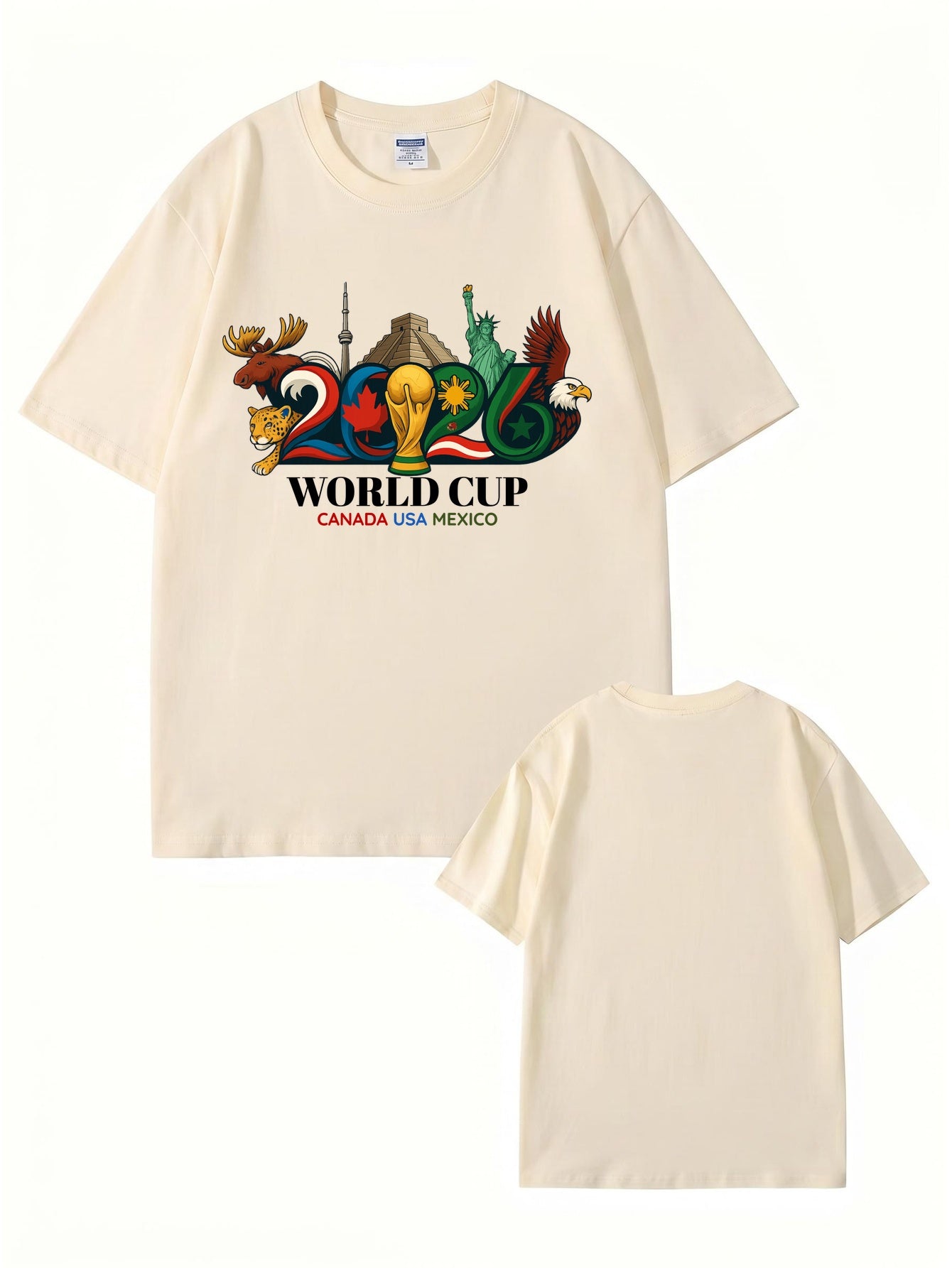 2026 World Cup Soccer Graphic T-Shirt - Canada USA Mexico Tournament Tee