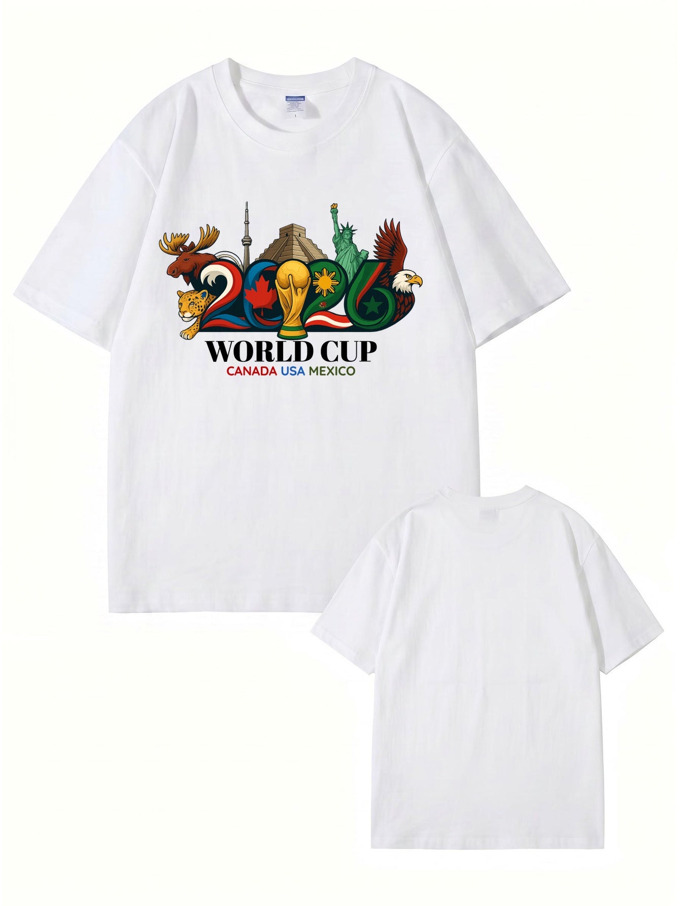 2026 World Cup Soccer Graphic T-Shirt - Canada USA Mexico Tournament Tee
