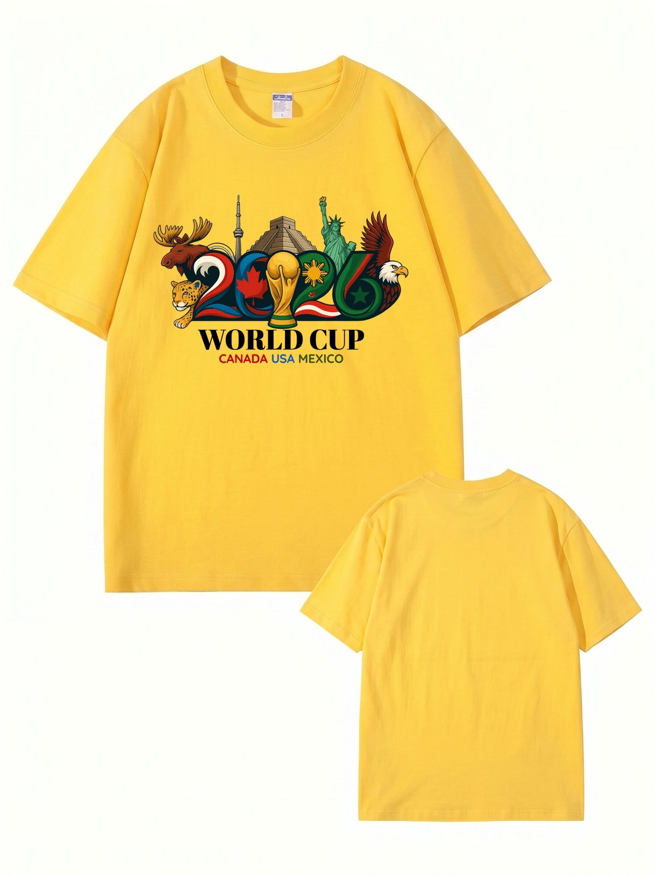 2026 World Cup Soccer Graphic T-Shirt - Canada USA Mexico Tournament Tee